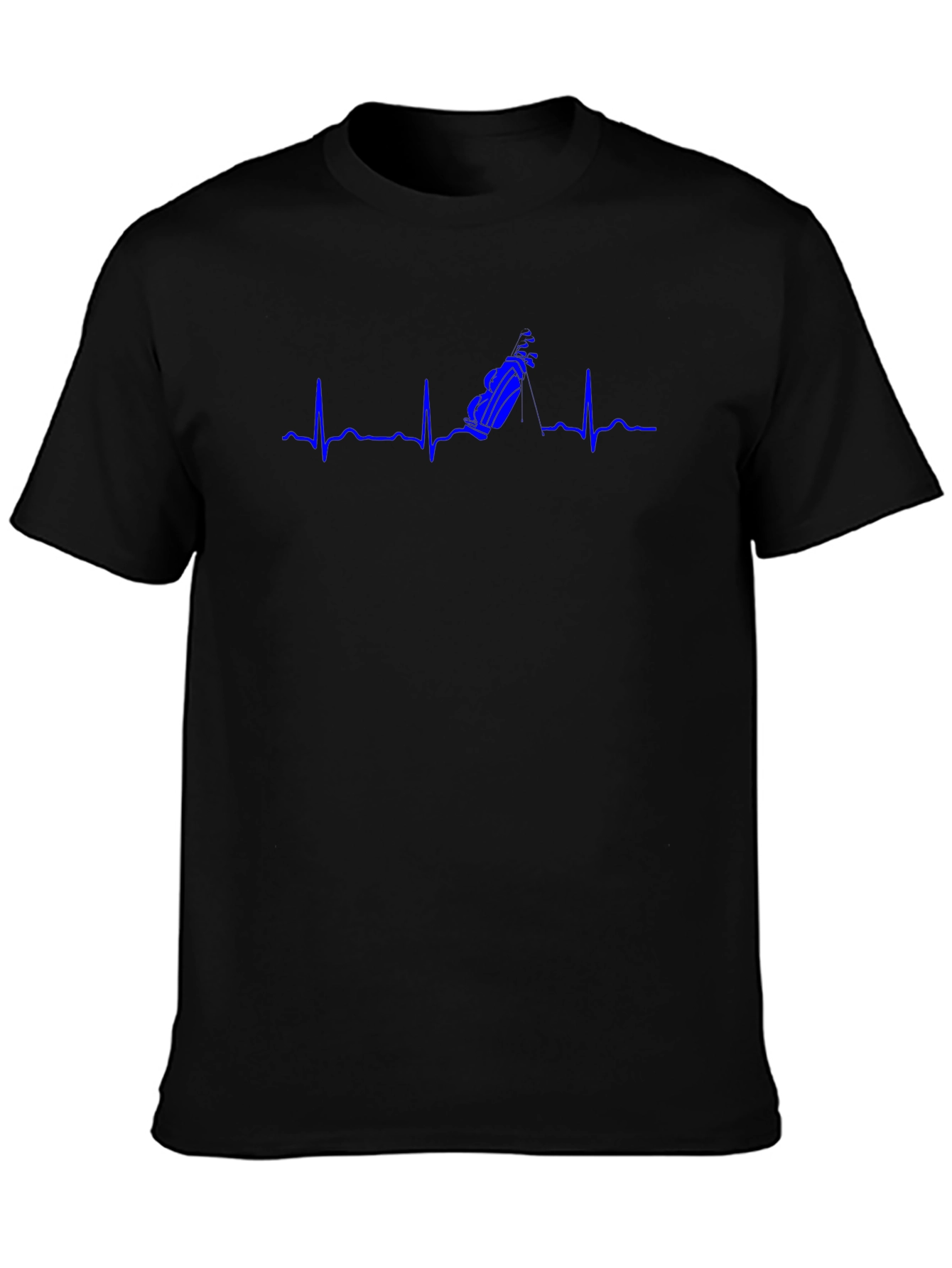 Golf Heartbeat T-Shirt - Black