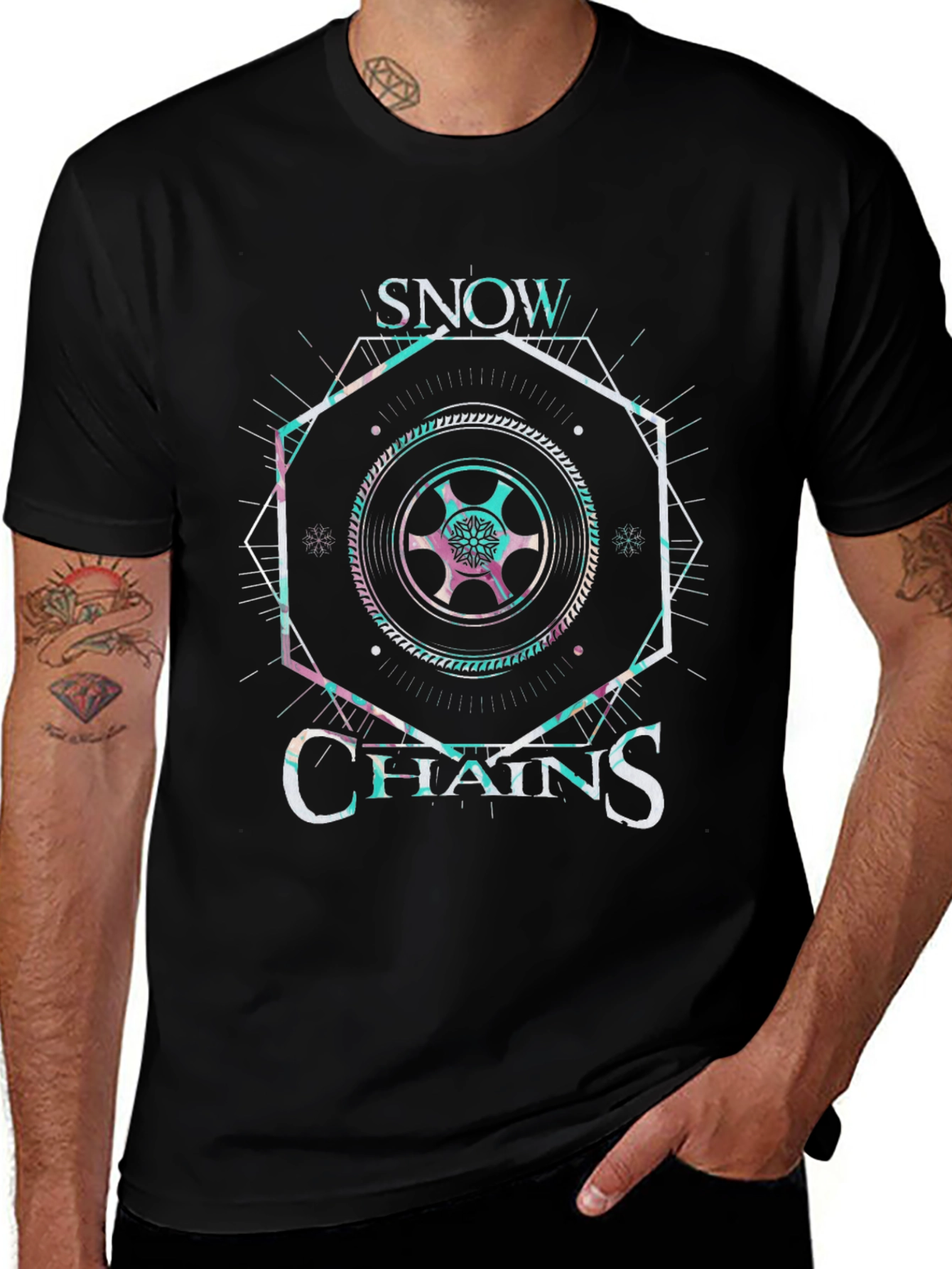 Snow Chains Graphic Tee - Black