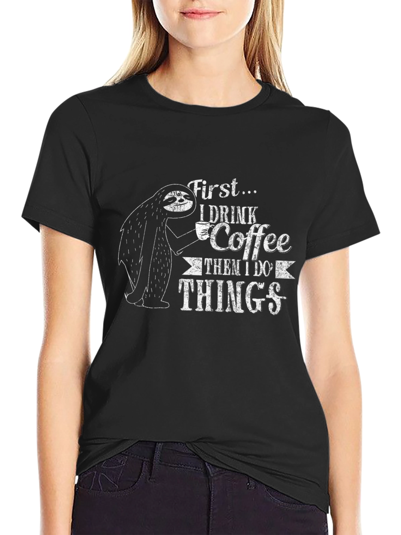 Sloth Coffee T-Shirt - Drink Coffee Do Things