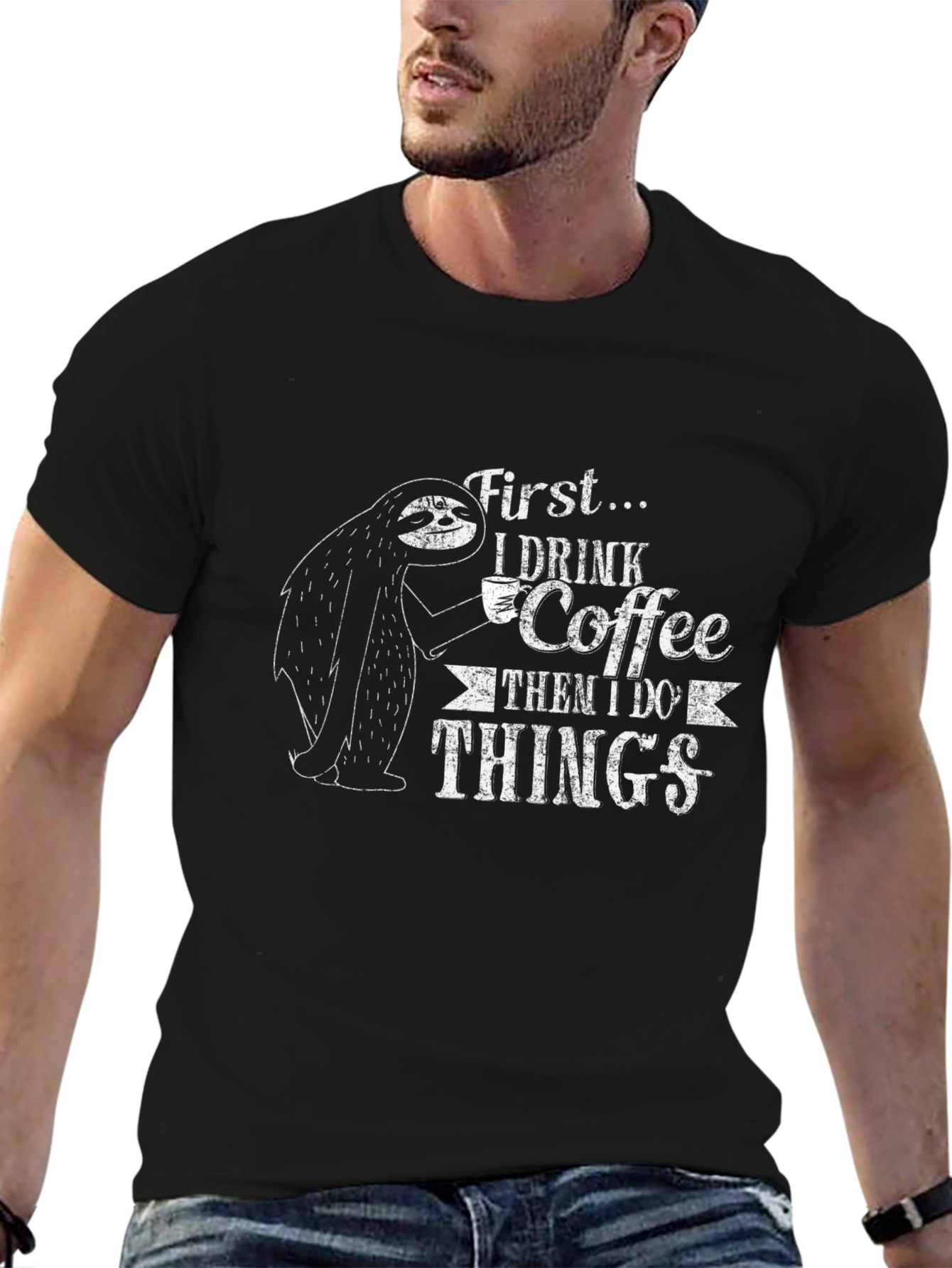 Sloth Coffee T-Shirt - Drink Coffee Do Things