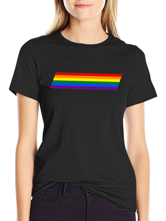 LGBT Pride Rainbow Stripe Black T-Shirt