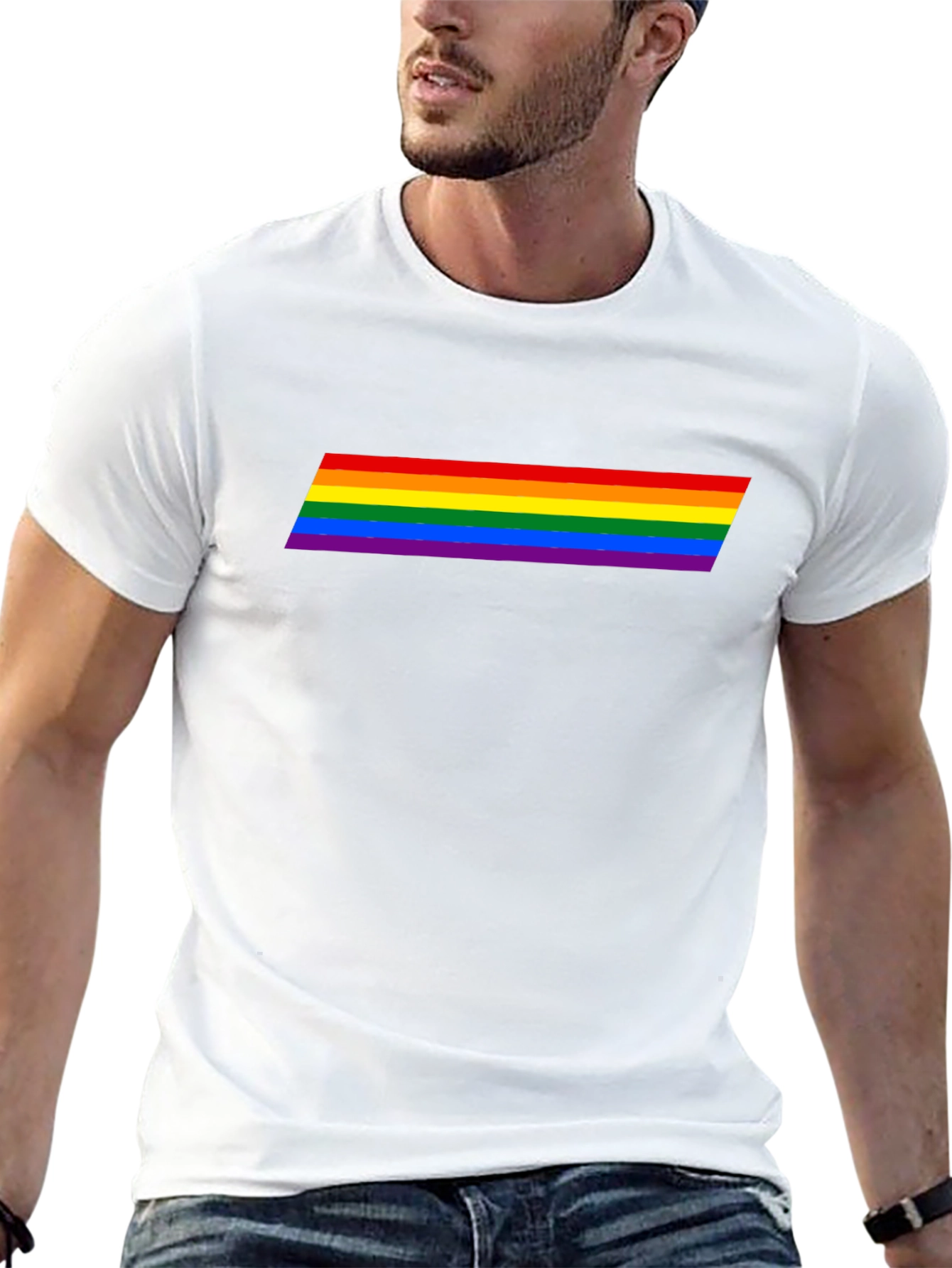LGBT Pride Rainbow Stripe Black T-Shirt