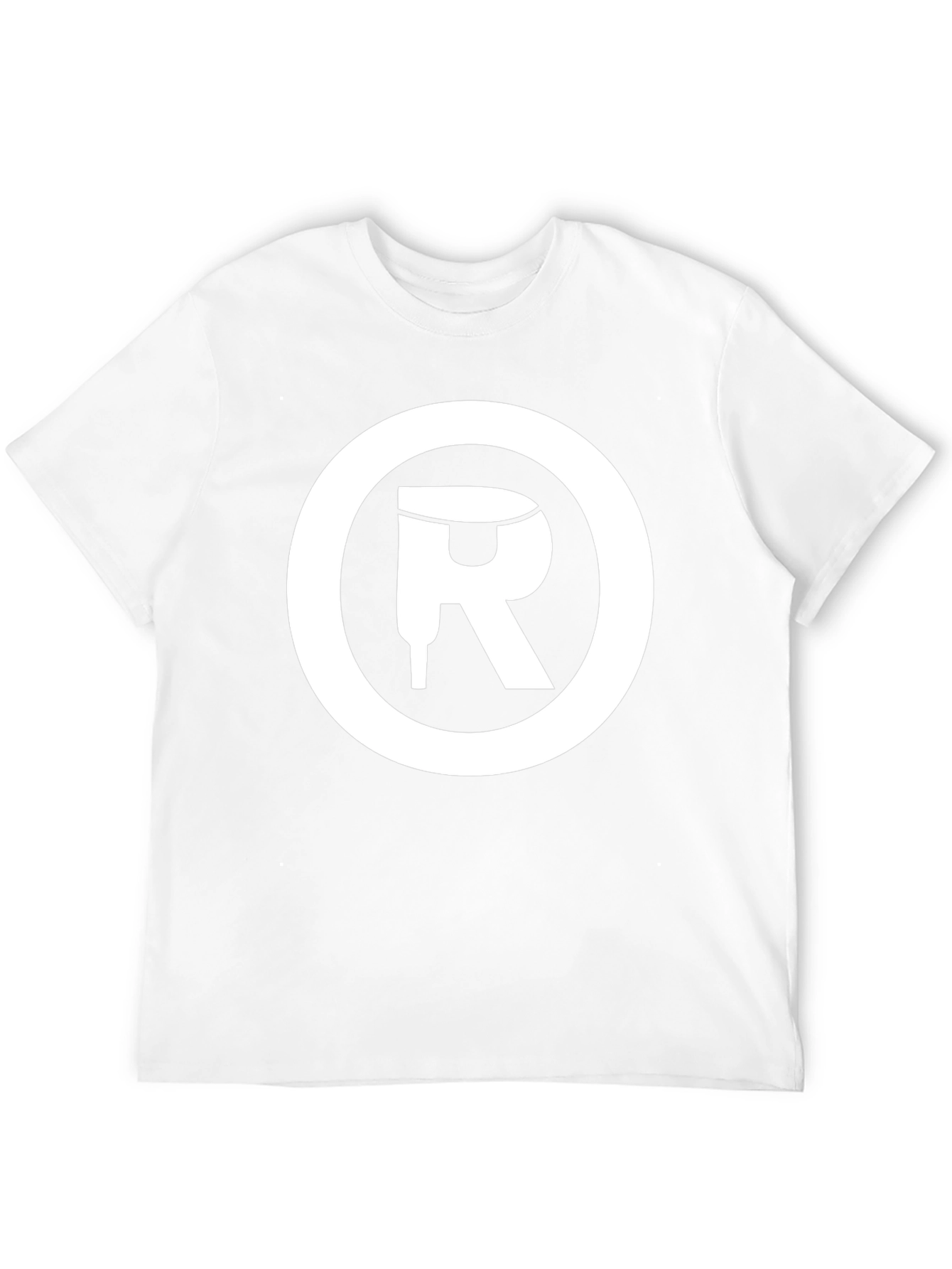 Graphic Tee: Black T-Shirt with White Circle Logo