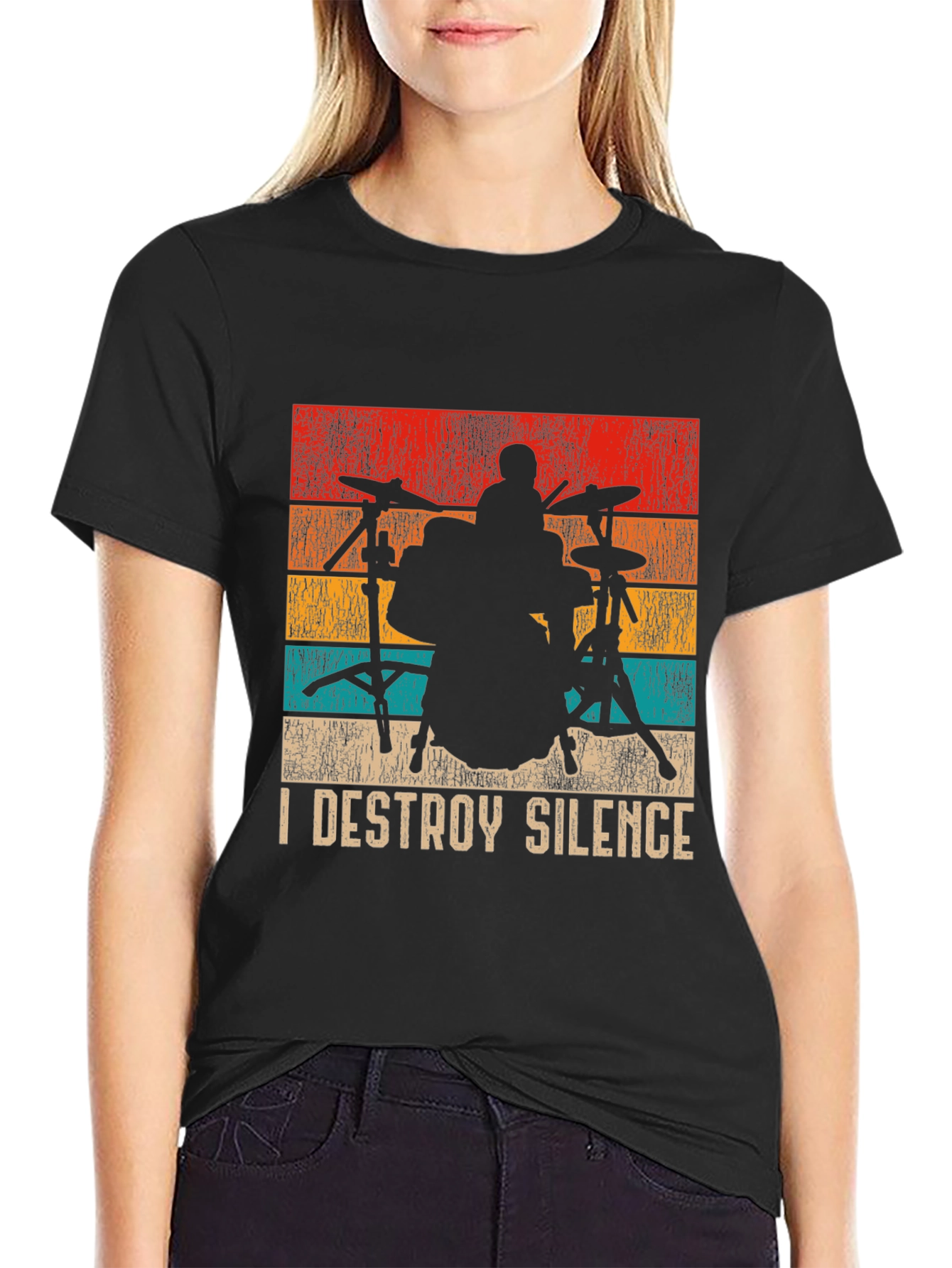 I Destroy Silence Drummer Graphic T-Shirt