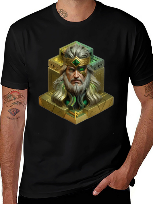 King Statue Graphic Tee - Unique Design Black T-Shirt