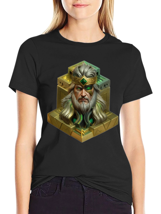 King Statue Graphic Tee - Unique Design Black T-Shirt