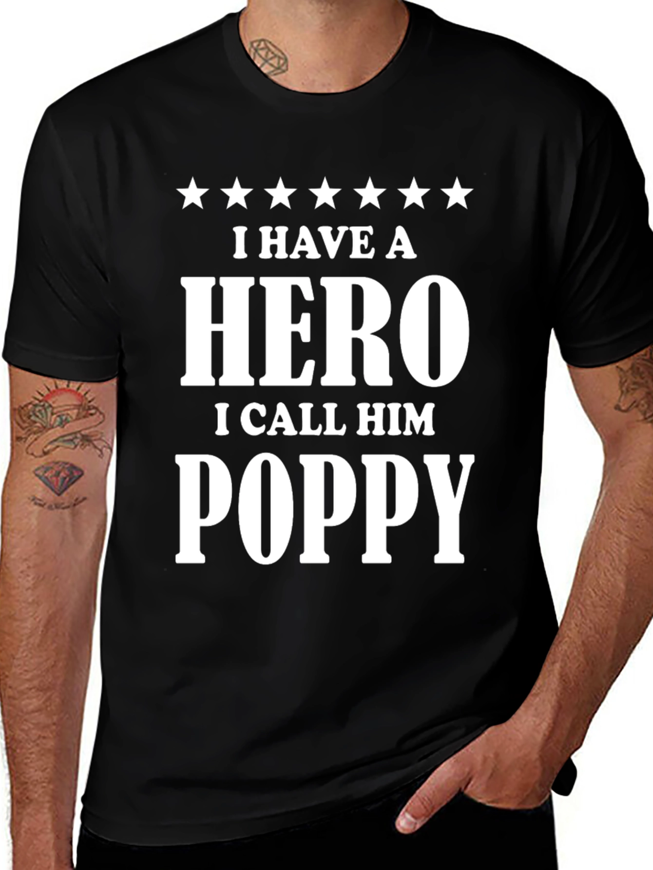 Hero Poppy T-Shirt - Gift for Grandfather