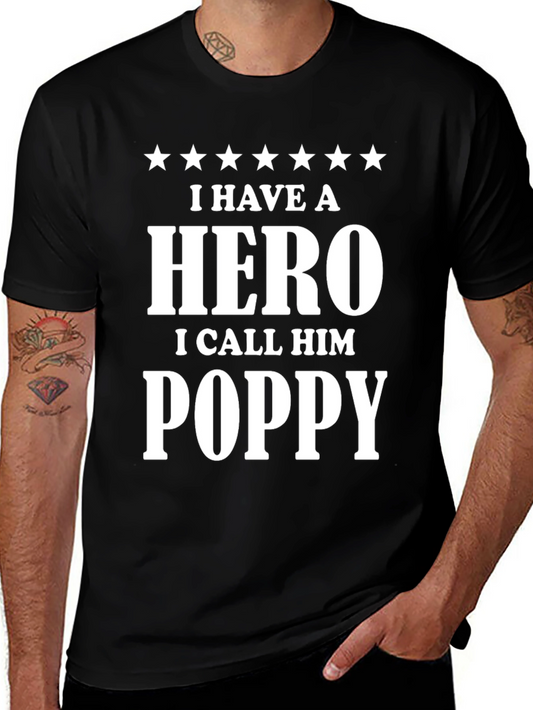 Hero Poppy T-Shirt - Gift for Grandfather