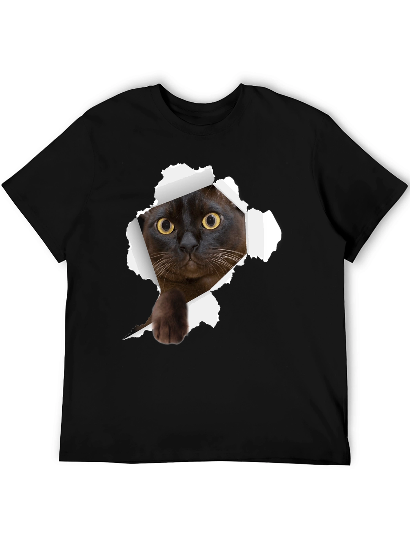 Black Cat Peek-a-Boo Graphic T-Shirt