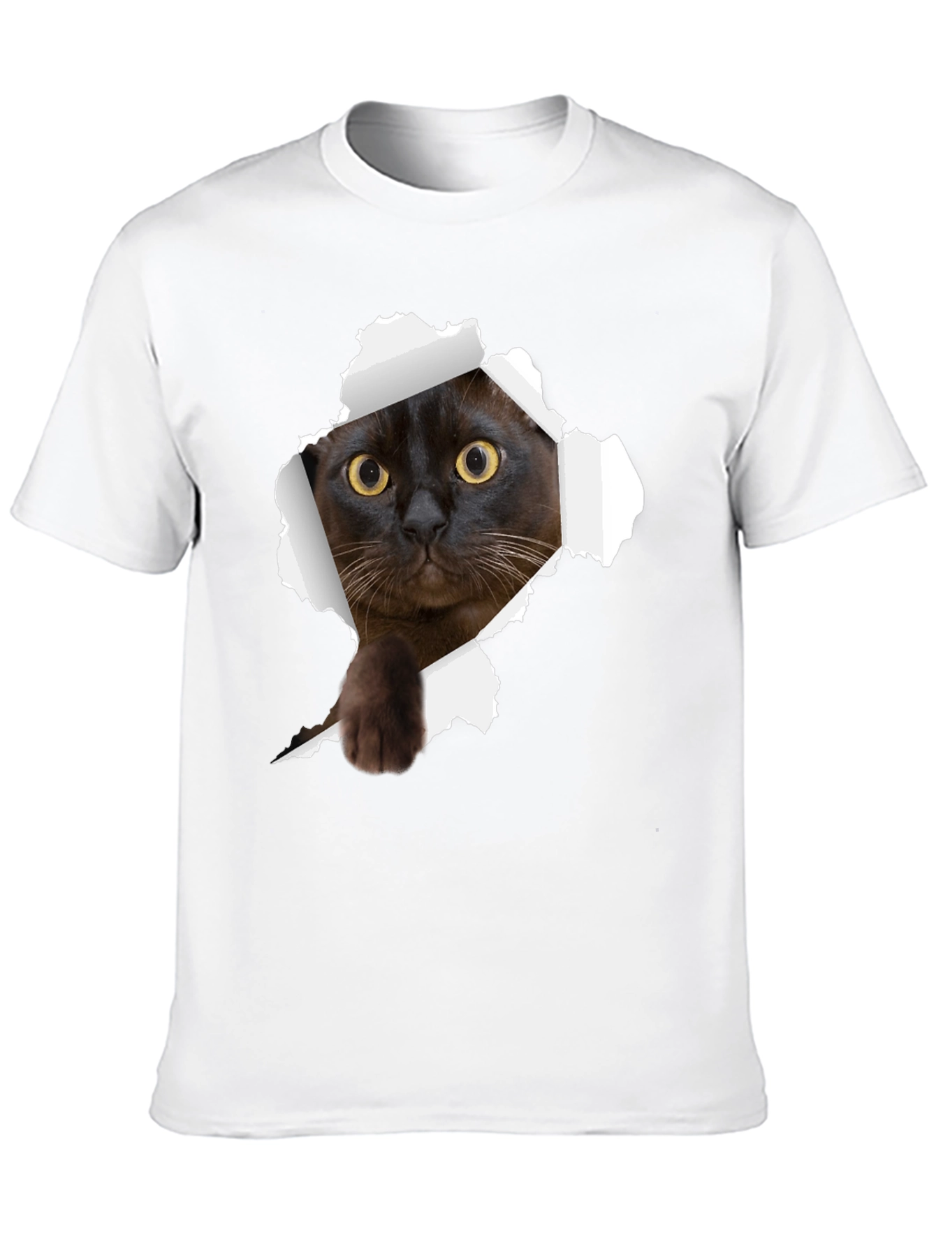 Black Cat Peek-a-Boo Graphic T-Shirt