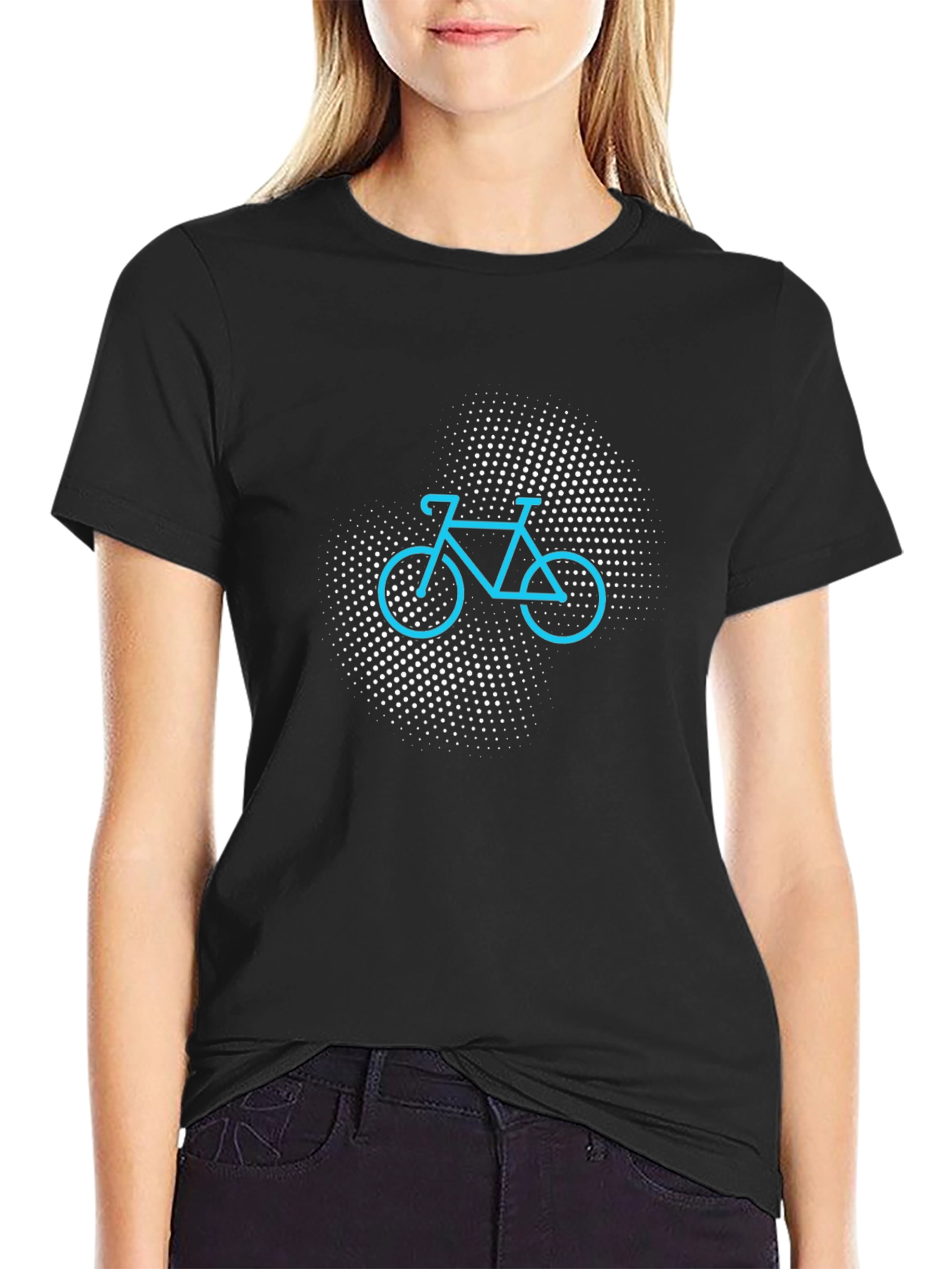 Cool Bicycle Graphic Tee - Black Casual T-Shirt