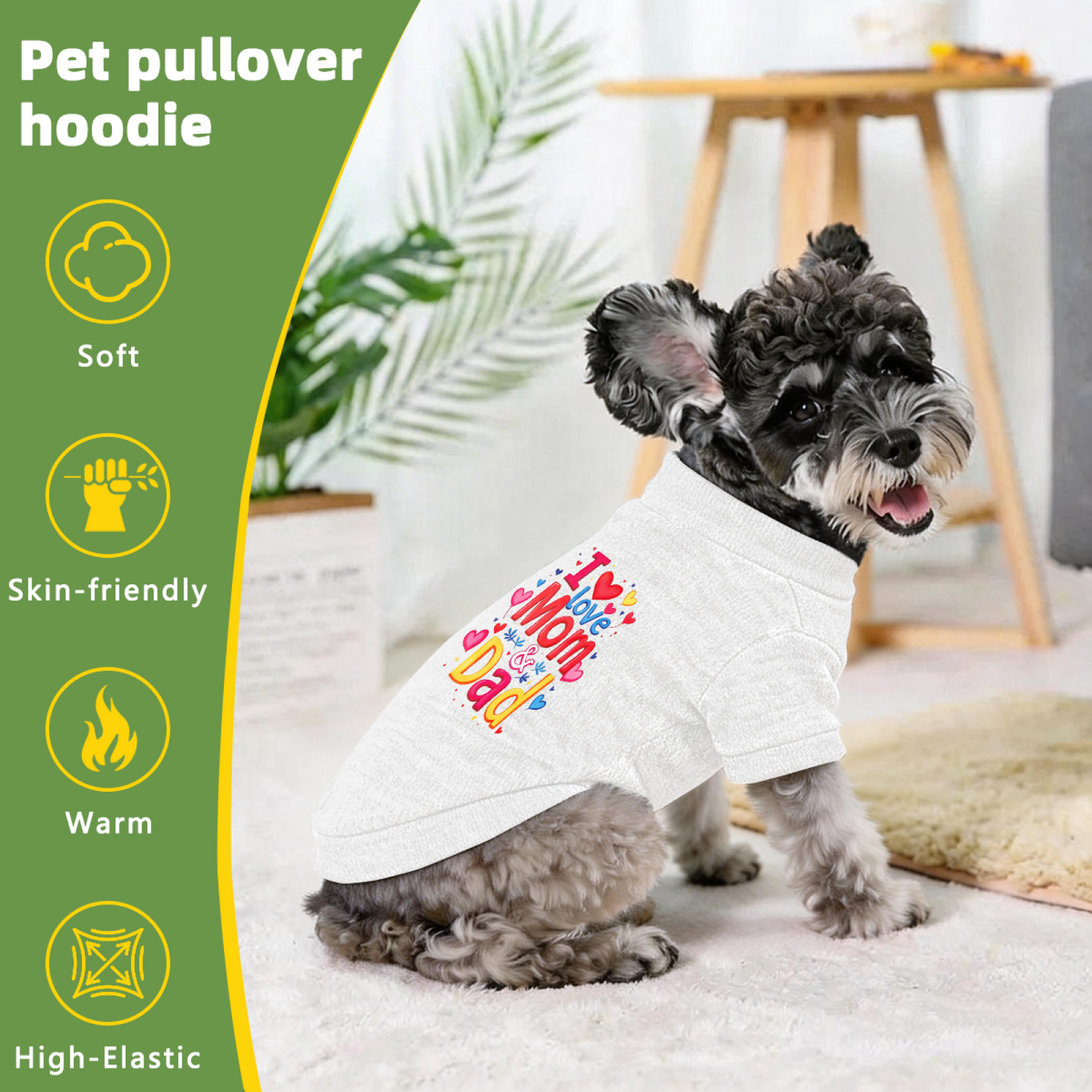 I Love Mom & Dad Colorful Heart Pet Family Sweater