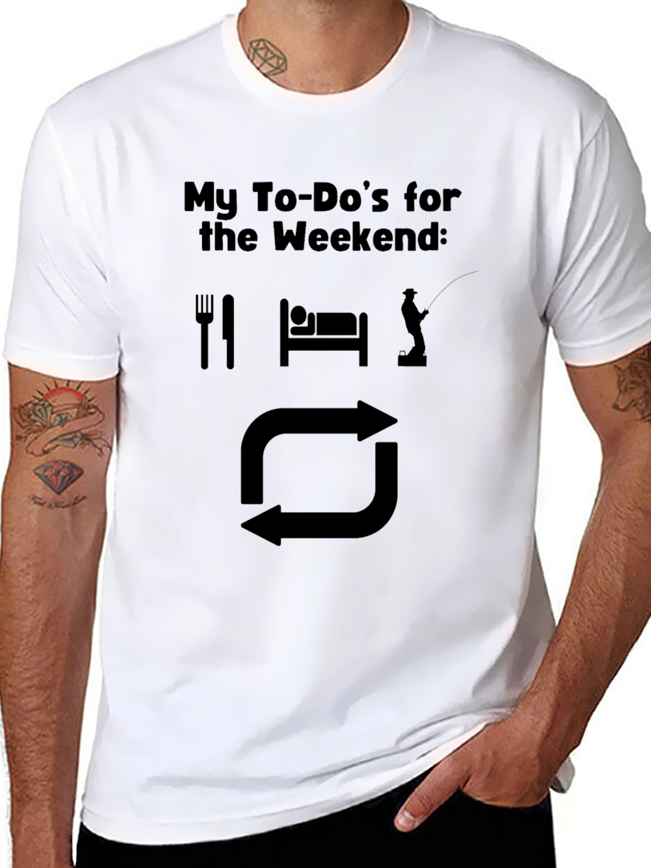 Weekend To-Do T-Shirt: Eat Sleep Fish Repeat