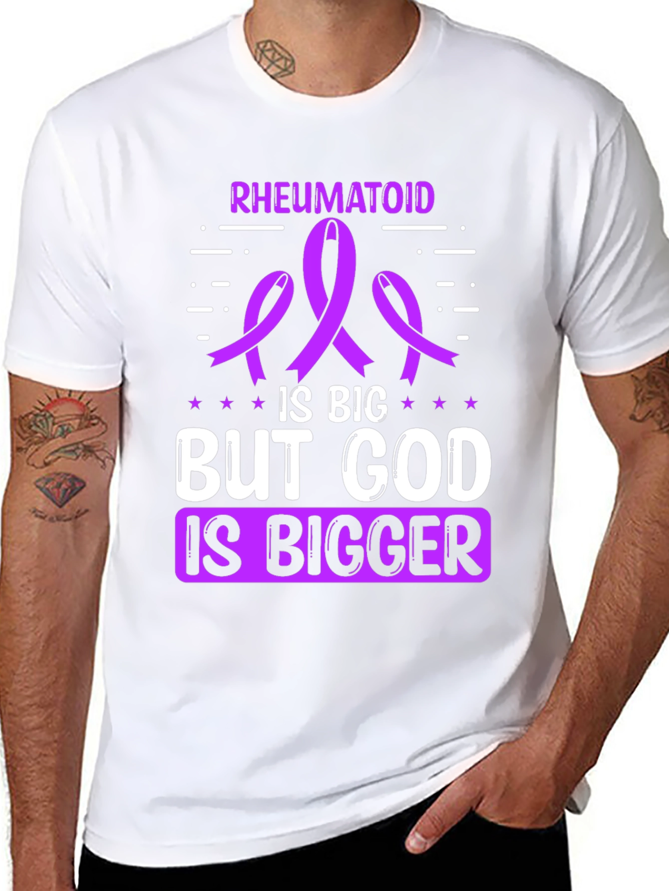 Rheumatoid Awareness T-Shirt - God is Bigger