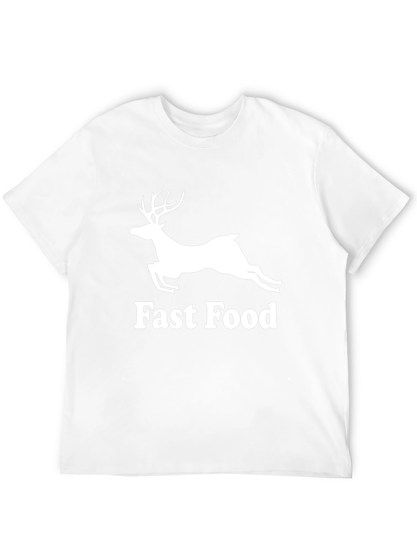 Fast Food Deer Graphic Tee - Black Cotton