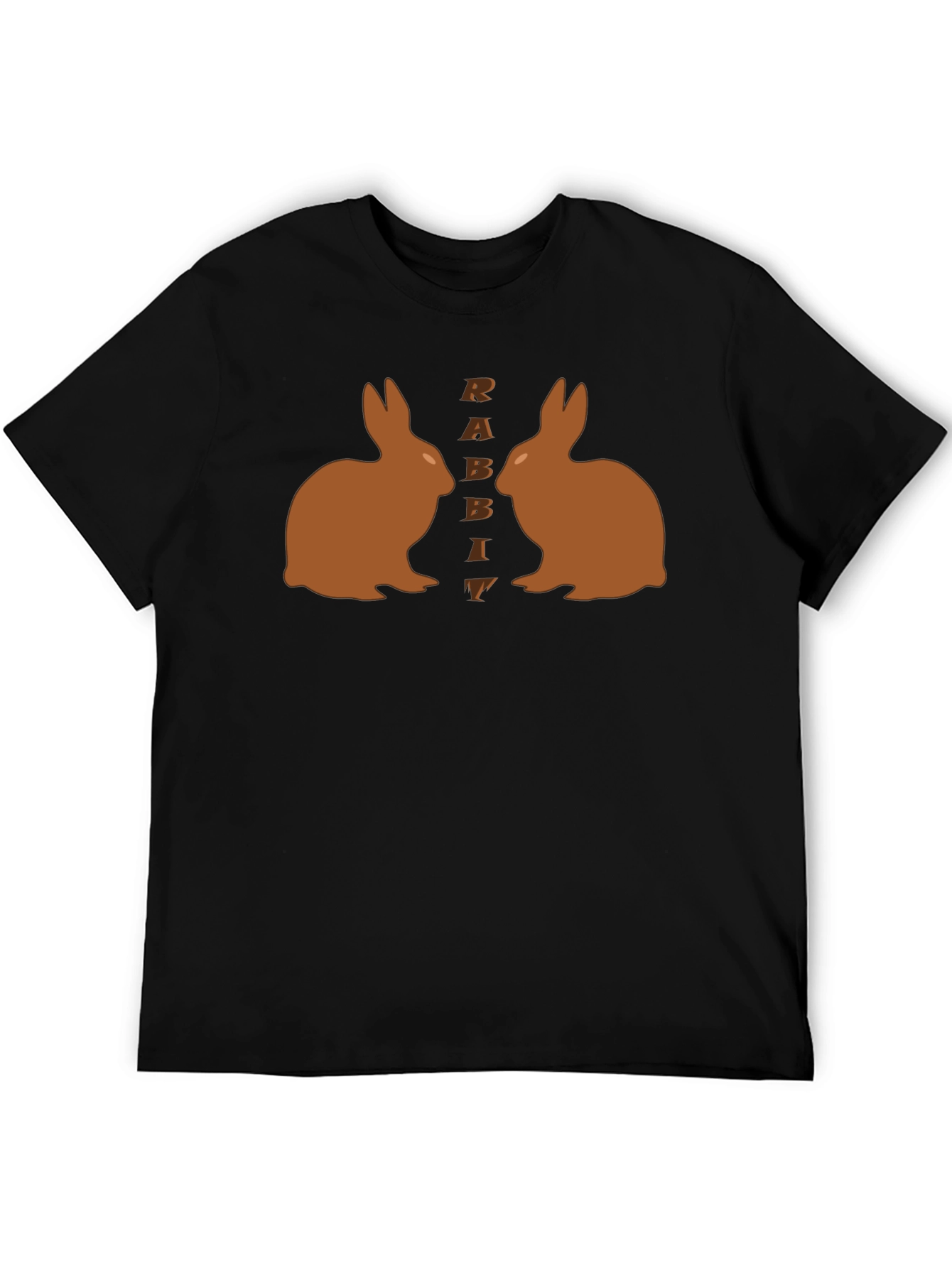 Rabbit Graphic Tee - Black Casual T-Shirt