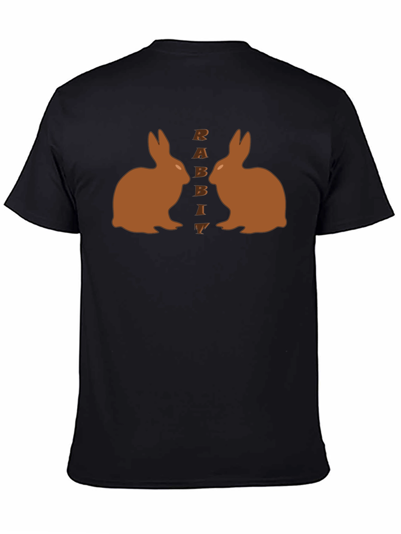 Rabbit Graphic Tee - Black Casual T-Shirt