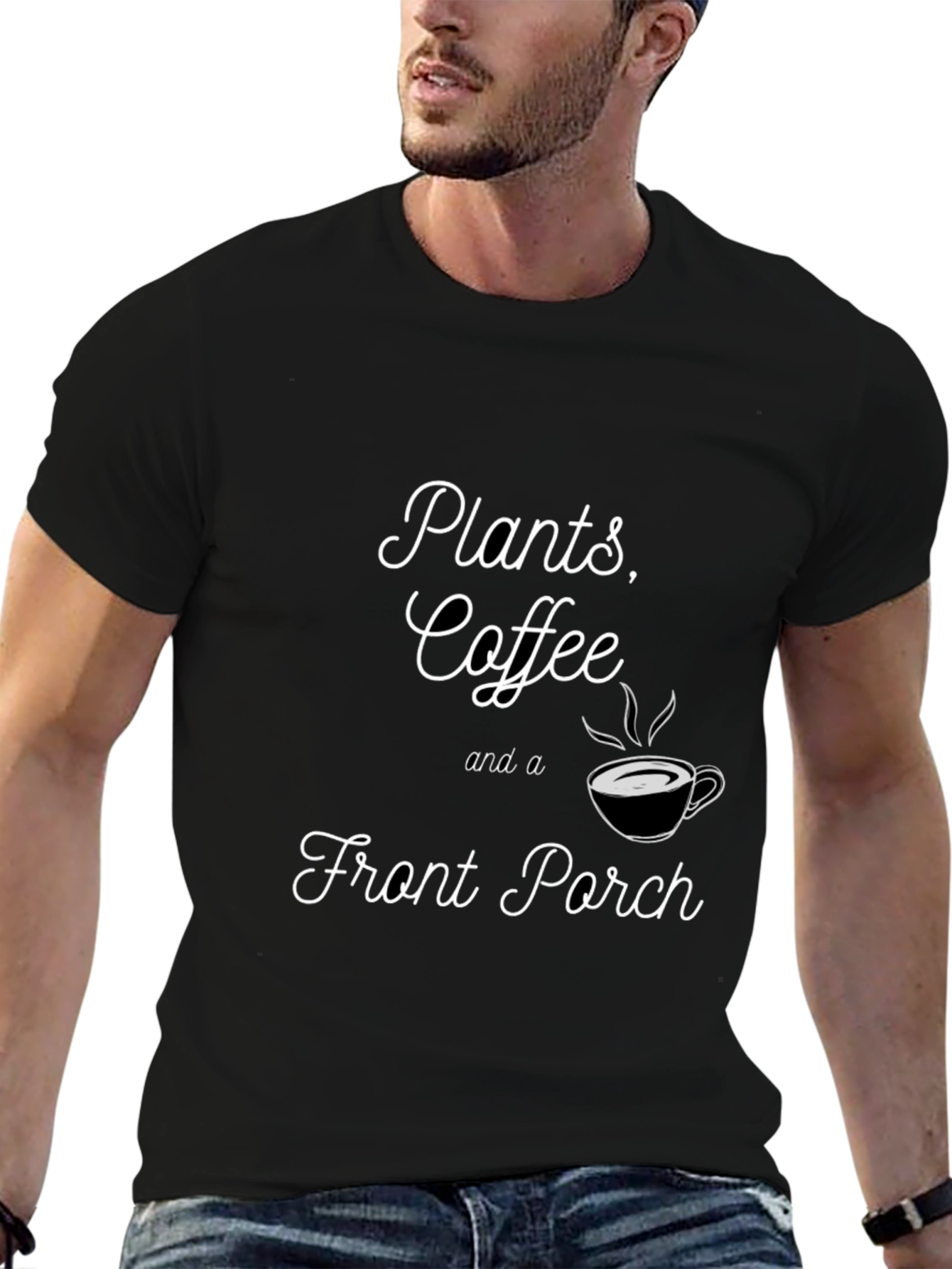 Plants Coffee Front Porch Graphic T-Shirt
