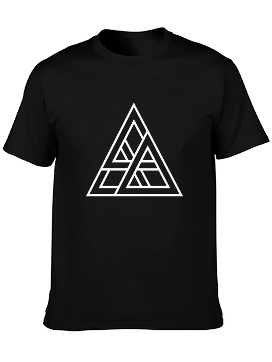 Geometric Triangle Black T-Shirt - Modern Style