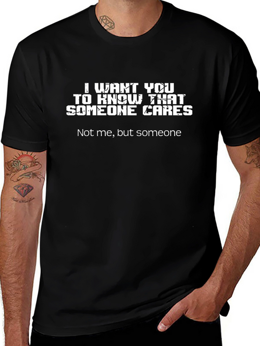 Funny Someone Cares Black Graphic Tee