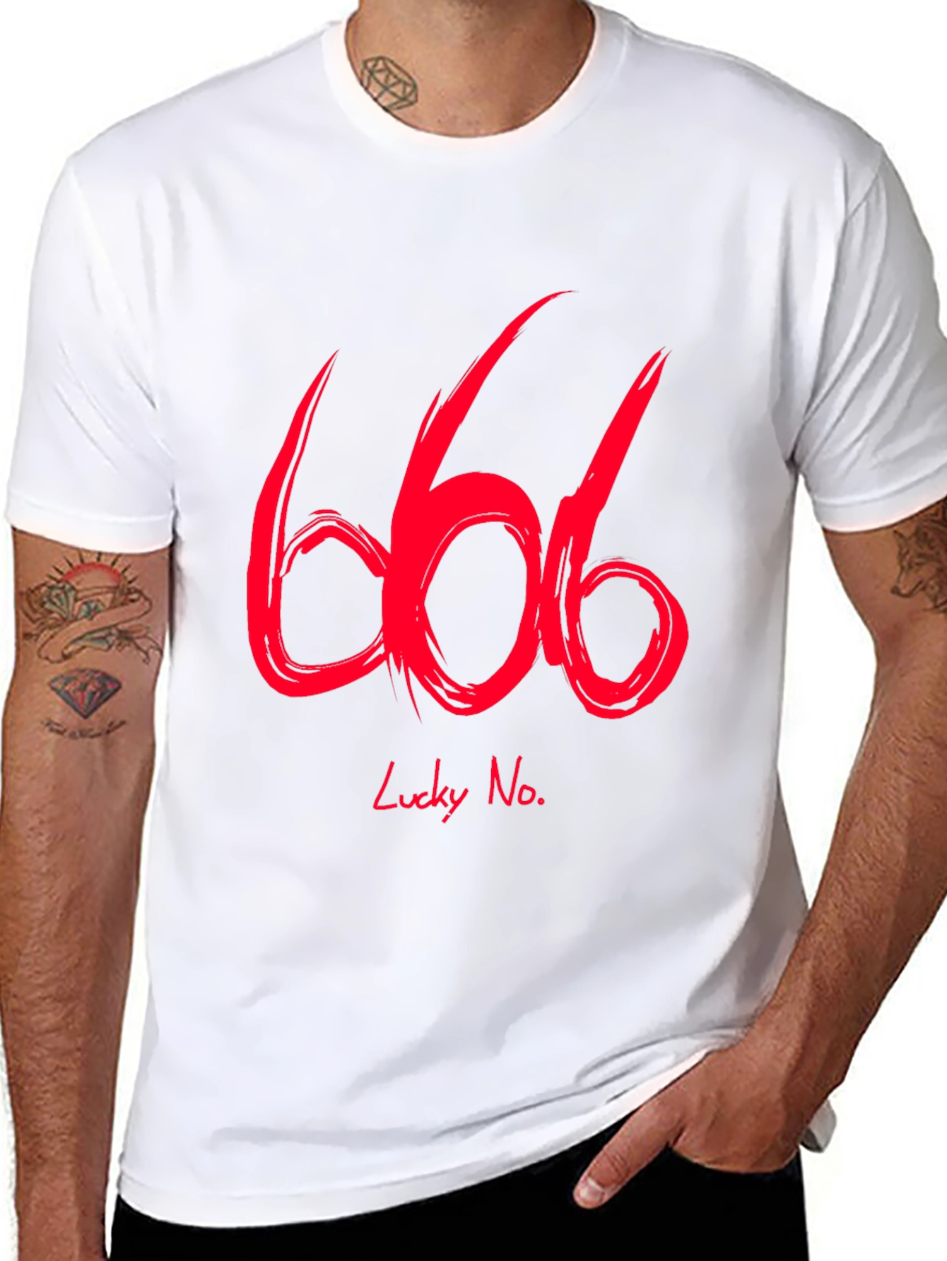 Lucky No. 666 Graphic Tee - Black