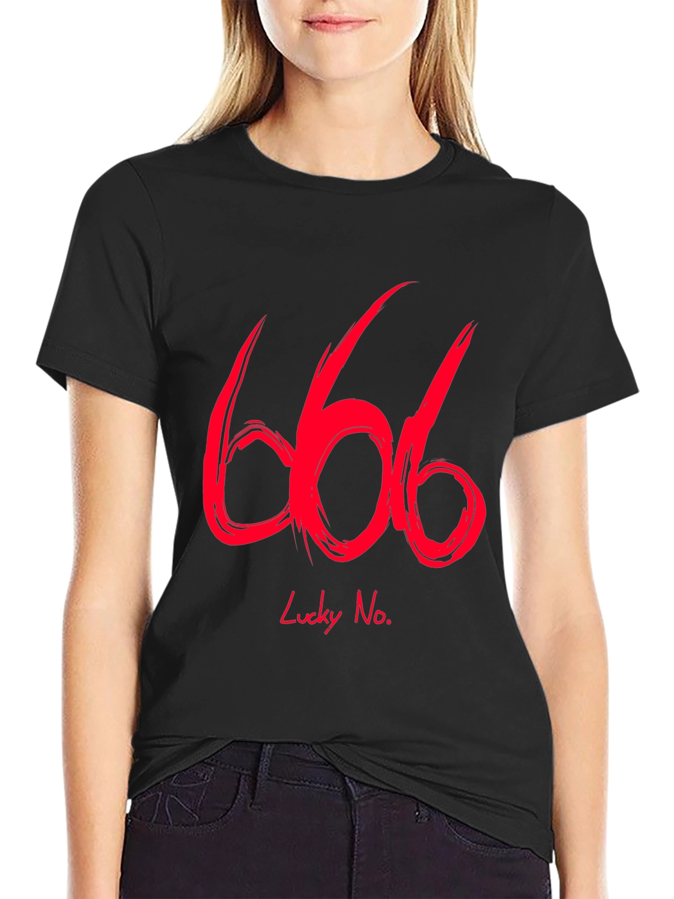 Lucky No. 666 Graphic Tee - Black