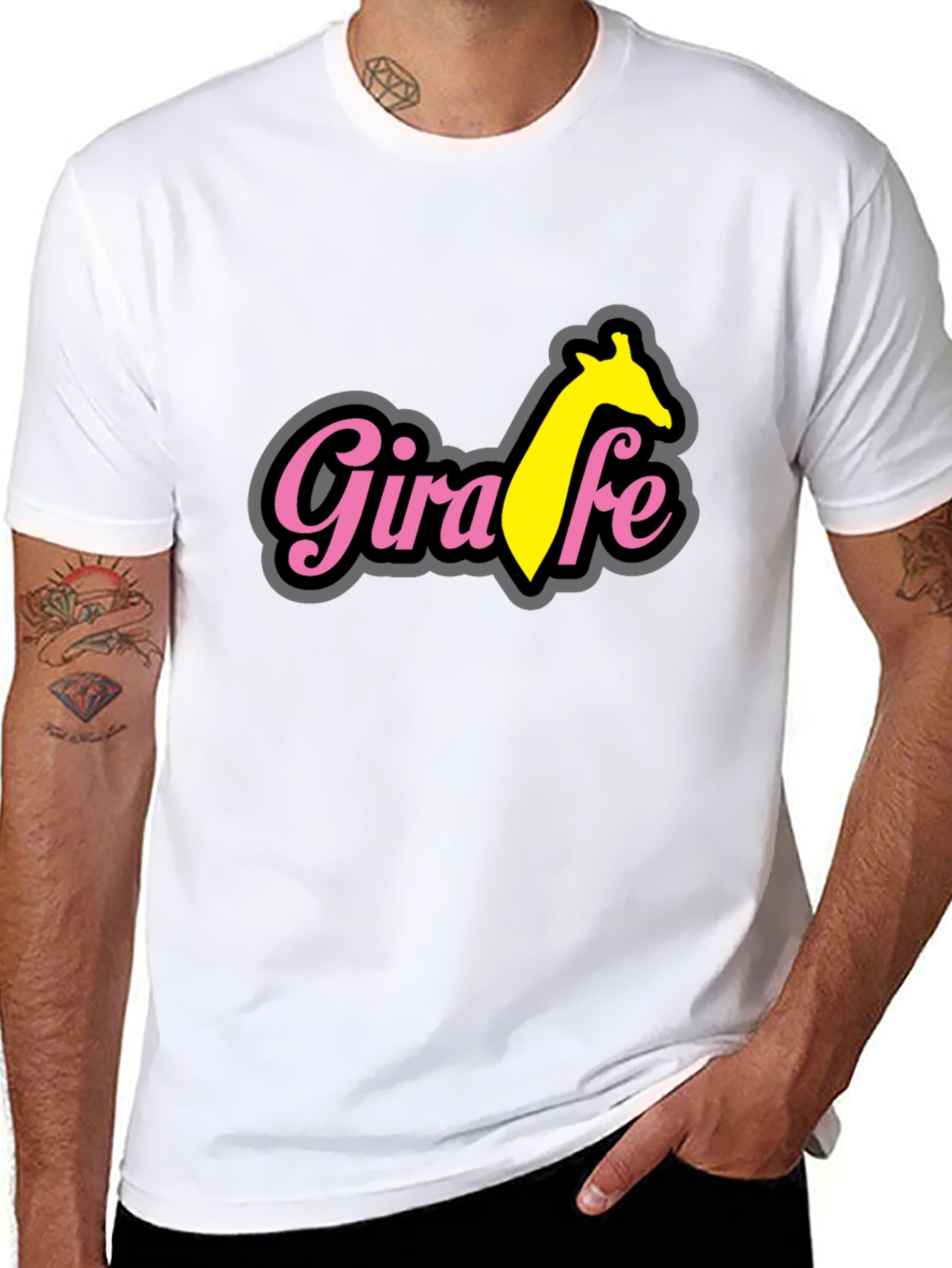 Giraffe T-Shirt - Black Cotton Blend Tee