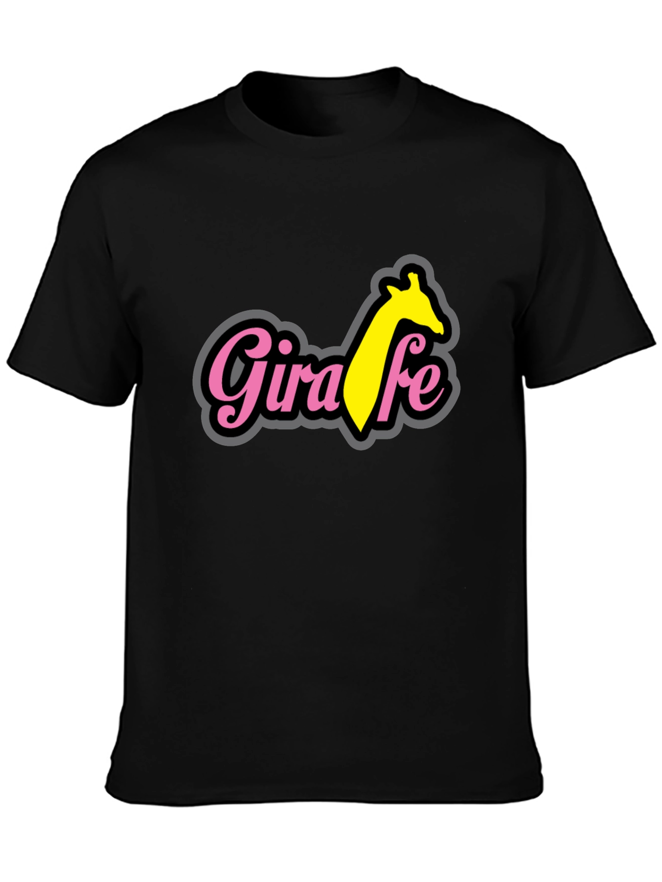 Giraffe T-Shirt - Black Cotton Blend Tee