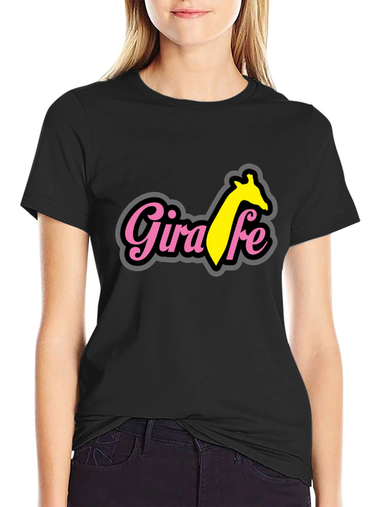 Giraffe T-Shirt - Black Cotton Blend Tee