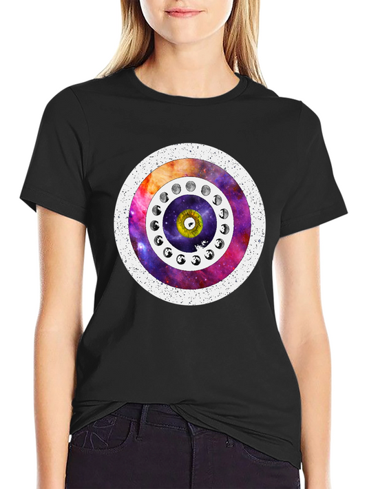 Cosmic Eye Moon Phase T-Shirt - Unique Design