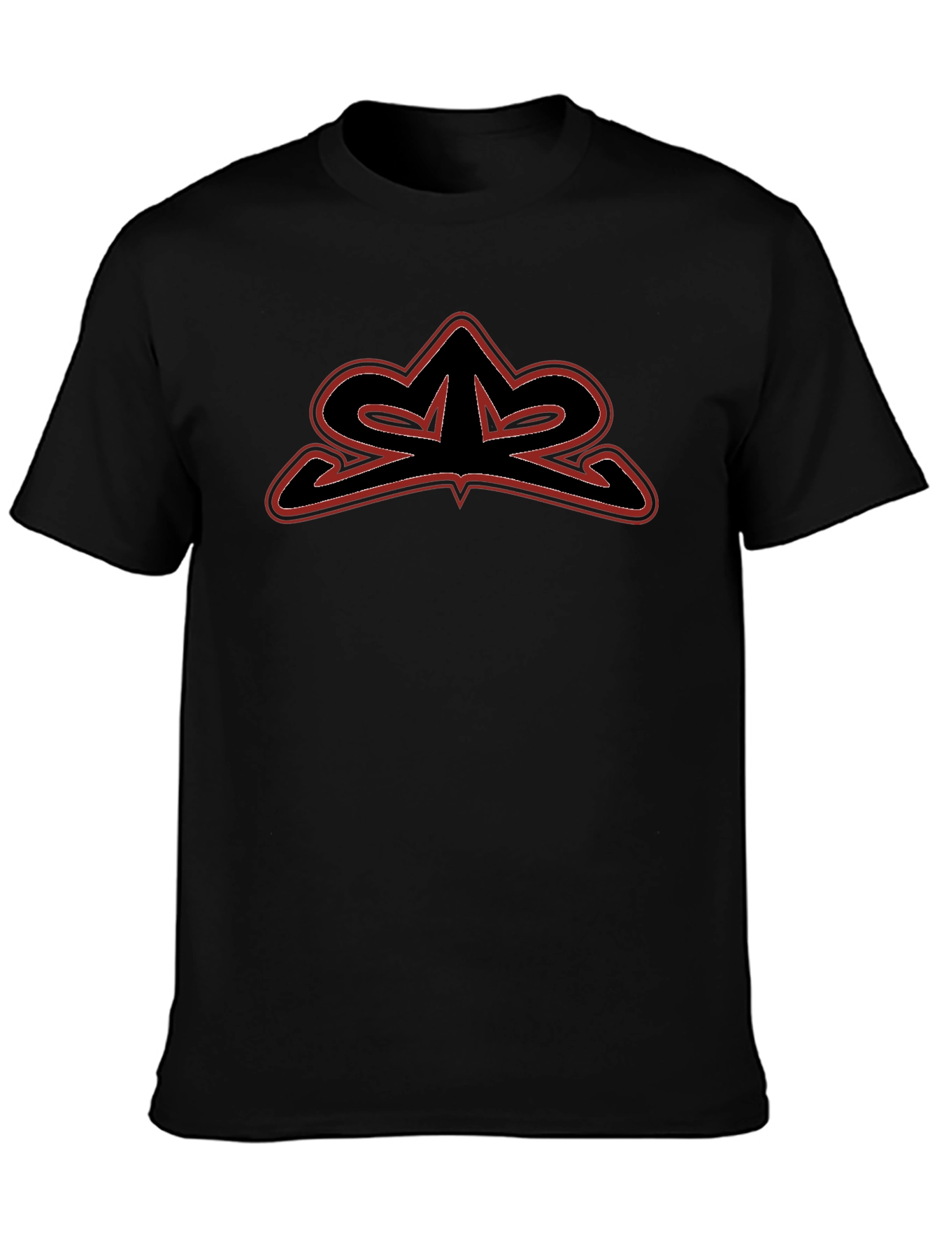 Mens Black Graphic Tee - Edgy Logo Design