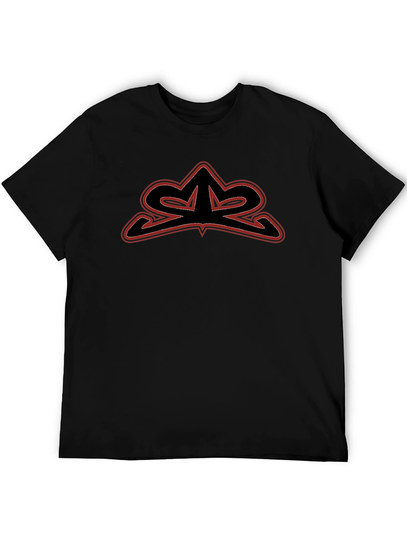 Mens Black Graphic Tee - Edgy Logo Design