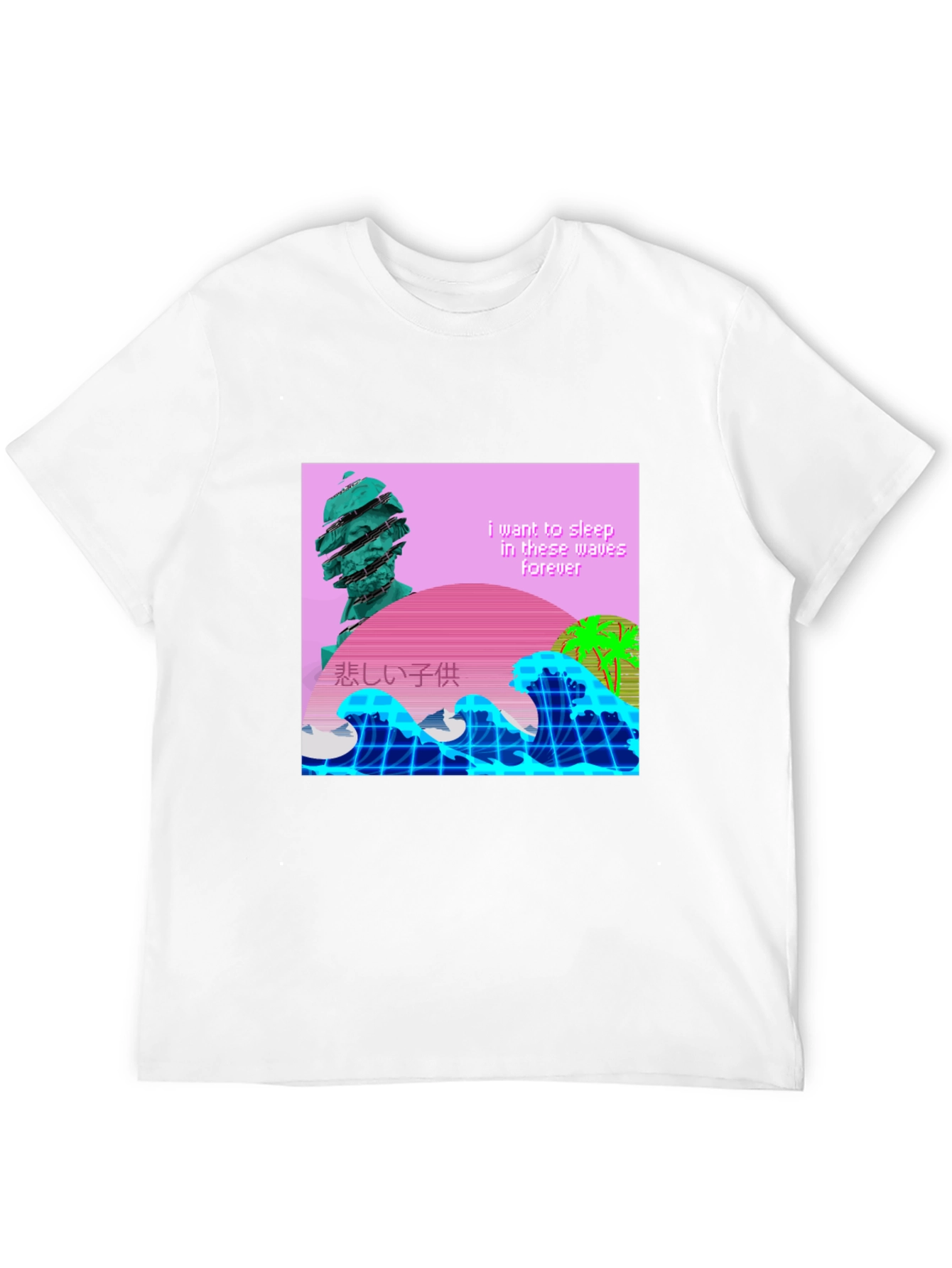 Vaporwave Aesthetic T-Shirt - Sleep in Waves