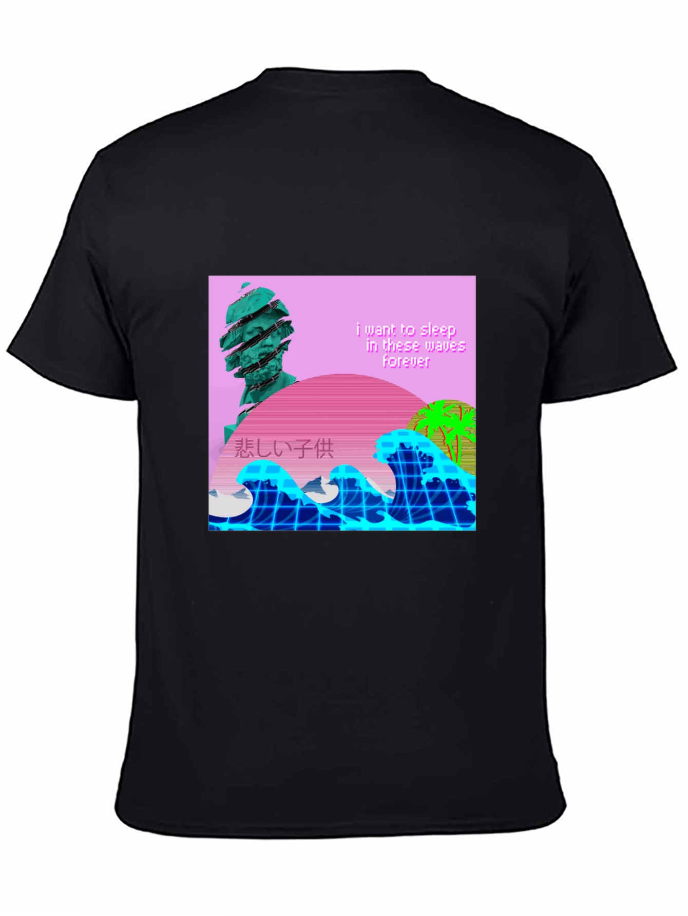 Vaporwave Aesthetic T-Shirt - Sleep in Waves