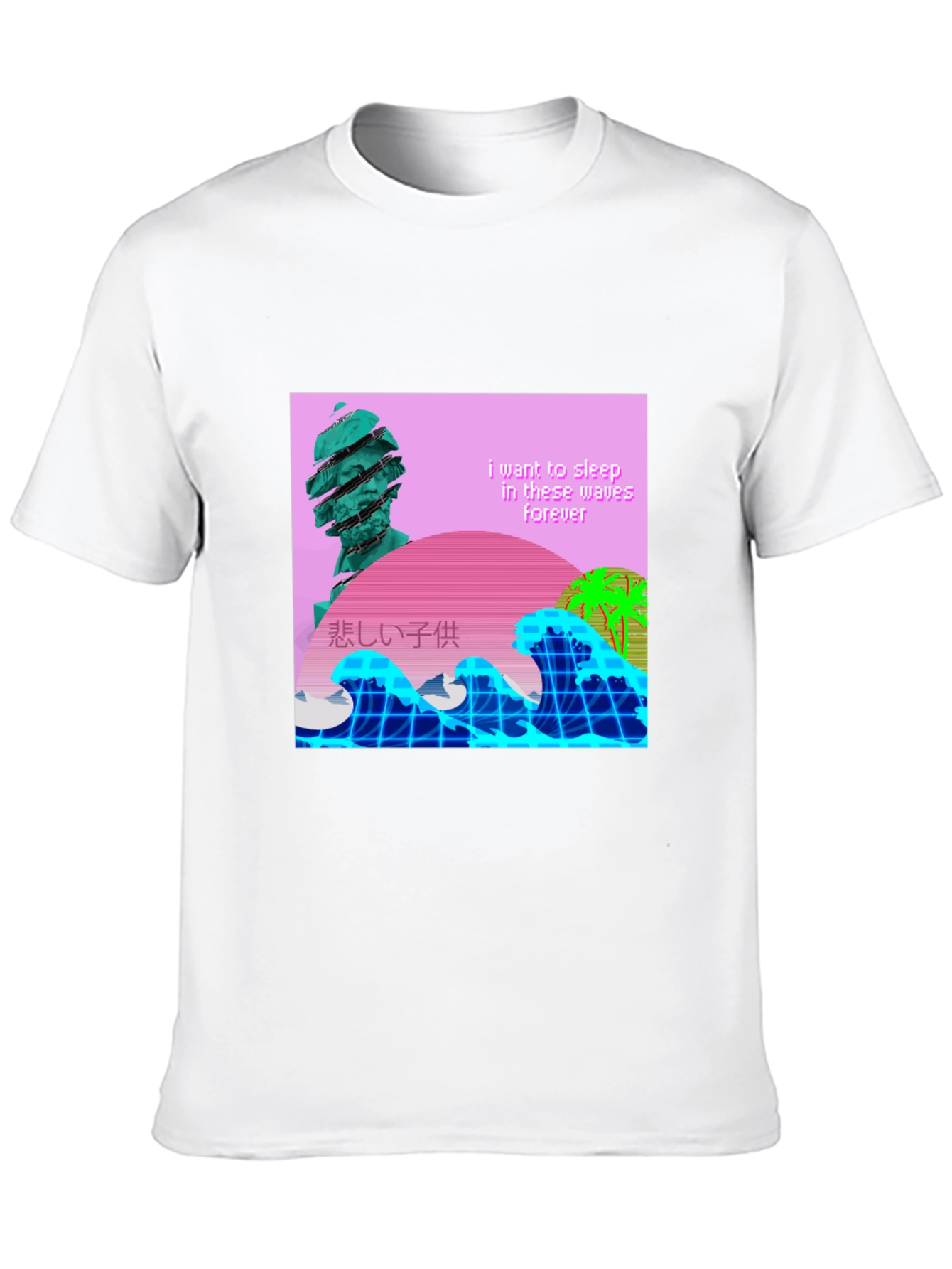 Vaporwave Aesthetic T-Shirt - Sleep in Waves