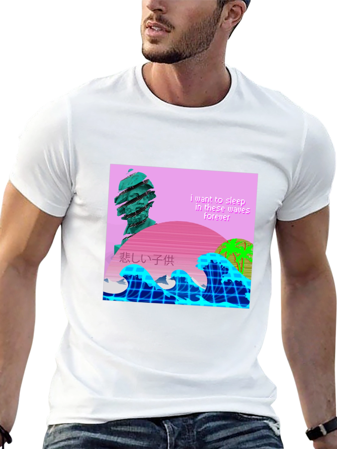 Vaporwave Aesthetic T-Shirt - Sleep in Waves