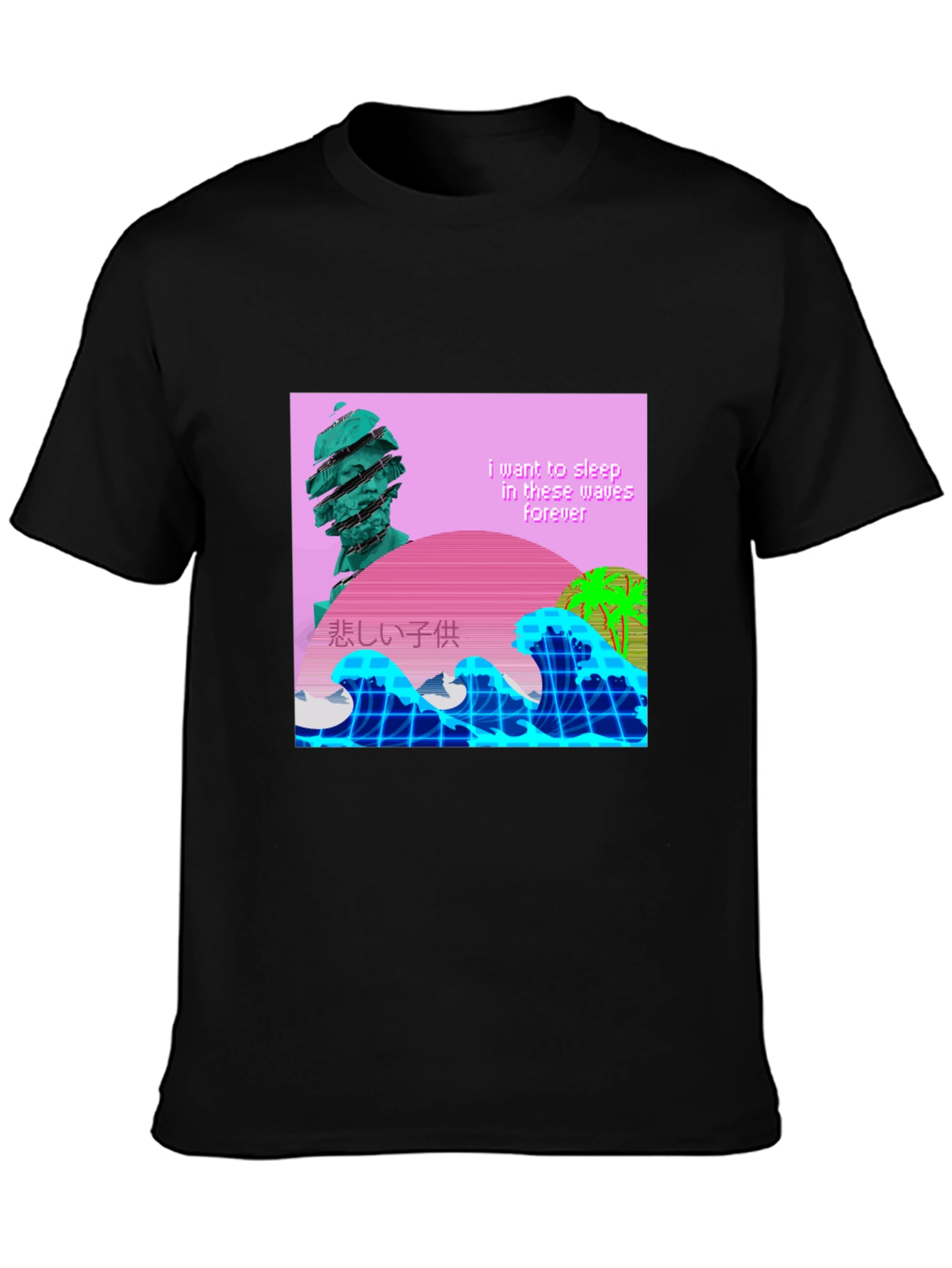 Vaporwave Aesthetic T-Shirt - Sleep in Waves