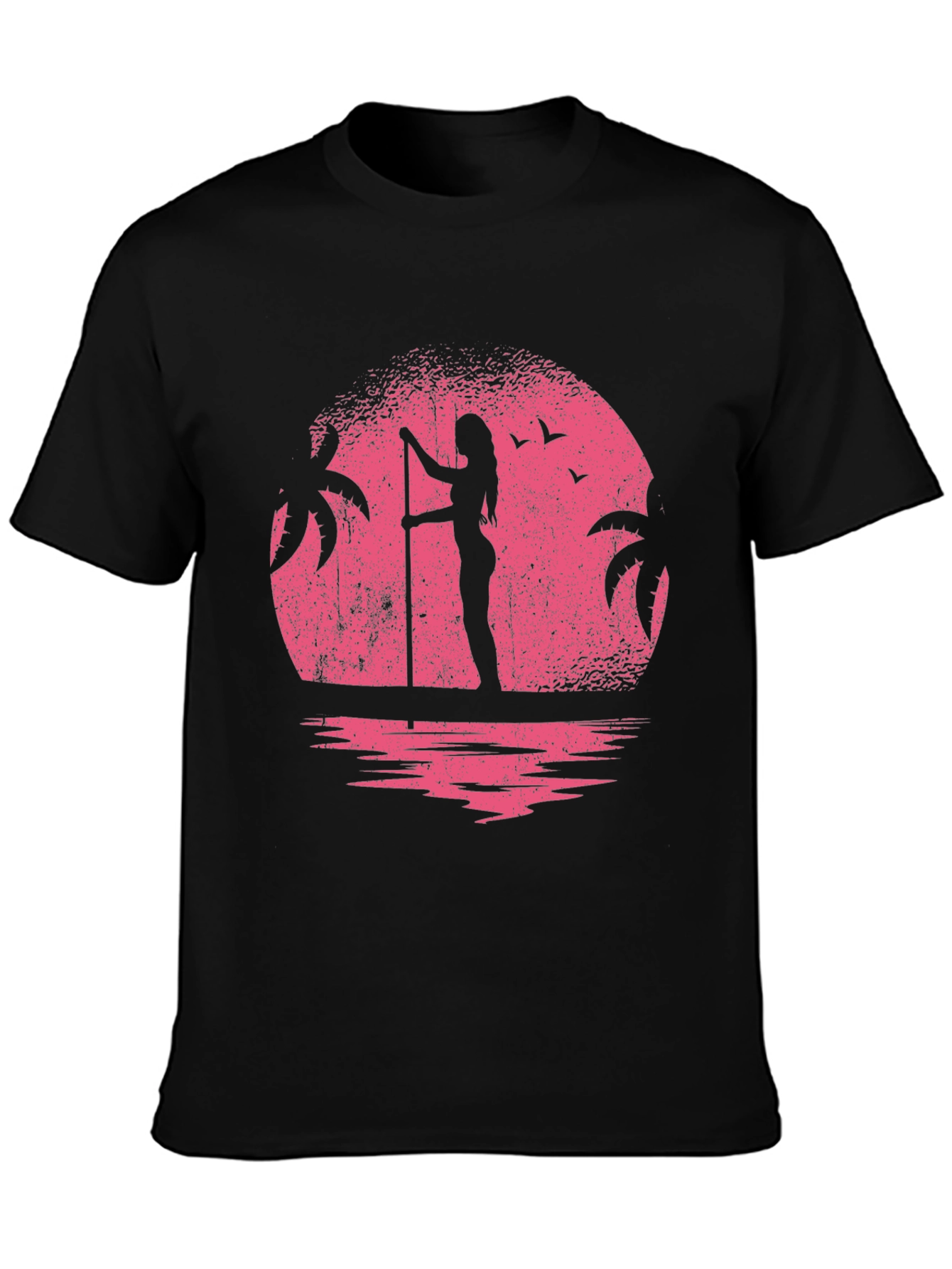 Sunset Paddleboard T-Shirt - Black Graphic Tee