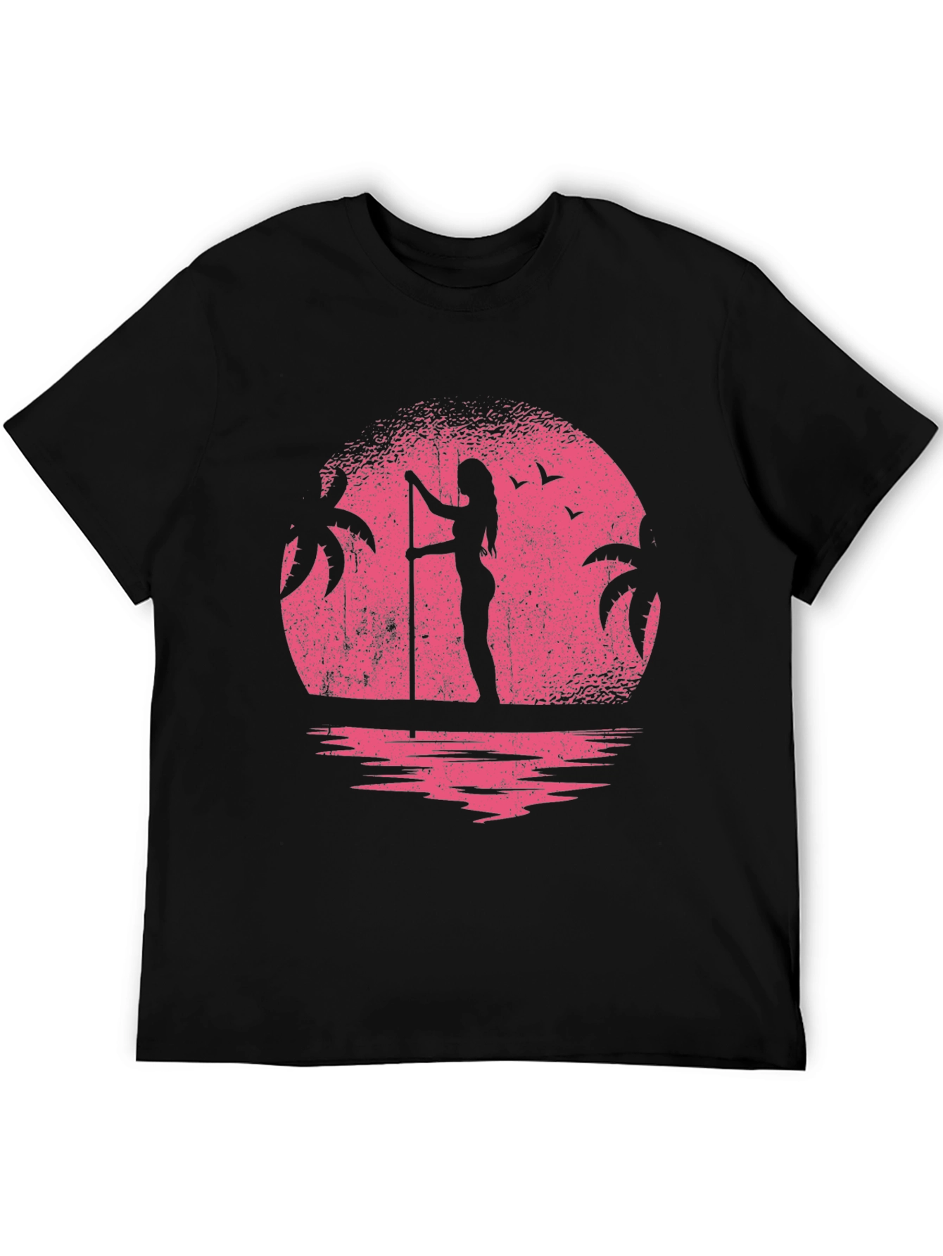 Sunset Paddleboard T-Shirt - Black Graphic Tee