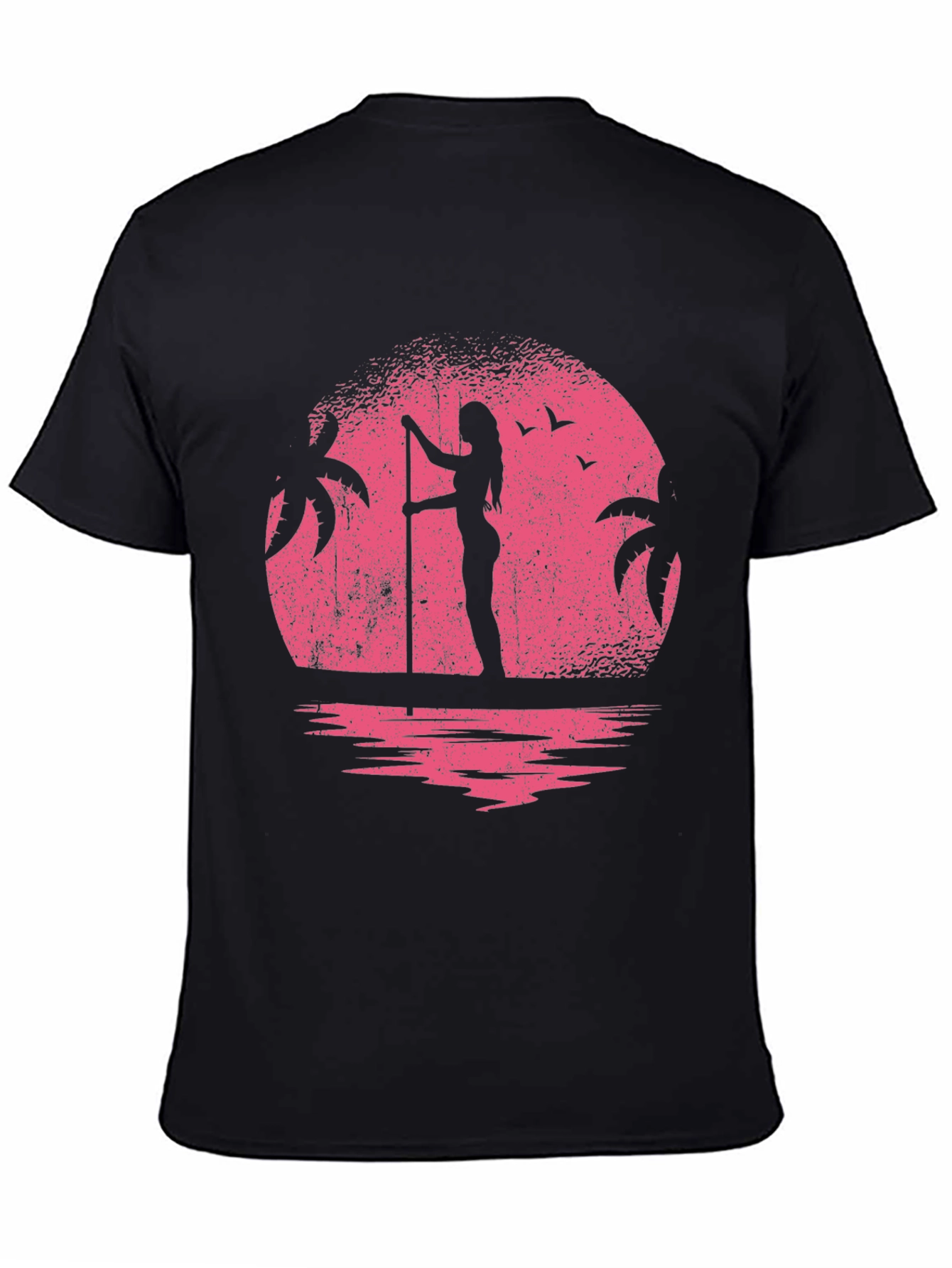 Sunset Paddleboard T-Shirt - Black Graphic Tee