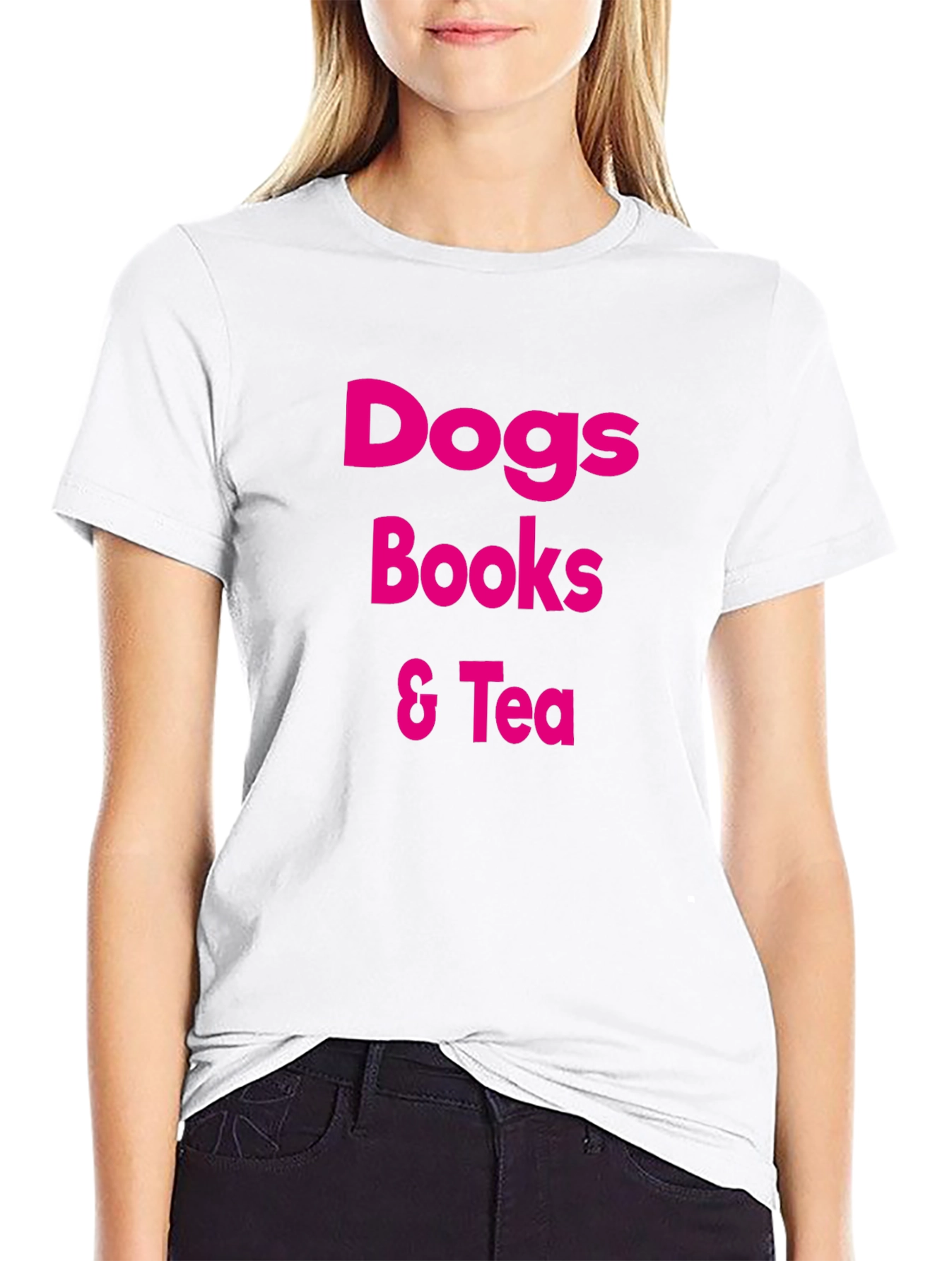 Dogs Books & Tea Graphic T-Shirt