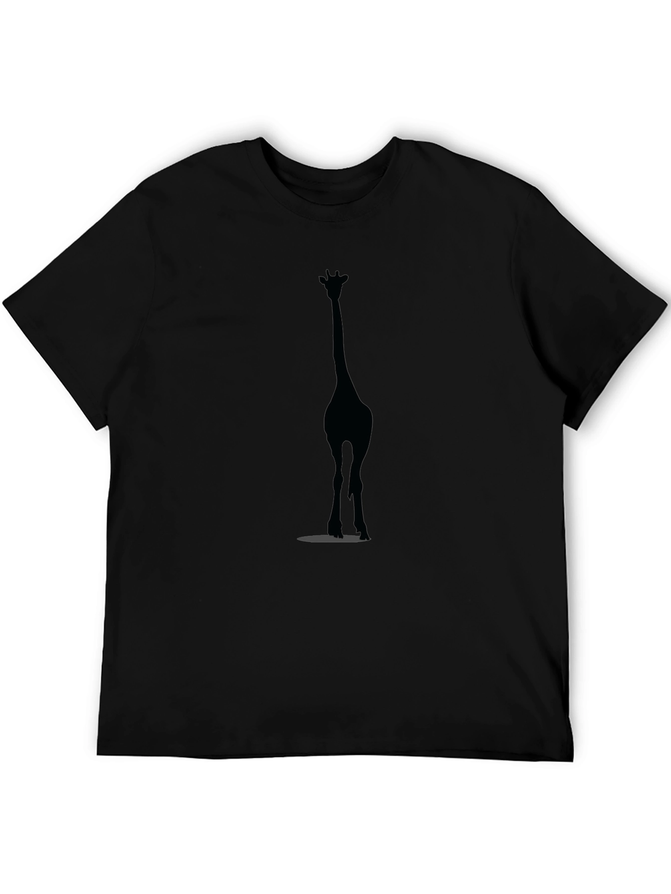 Giraffe Silhouette Black T-Shirt