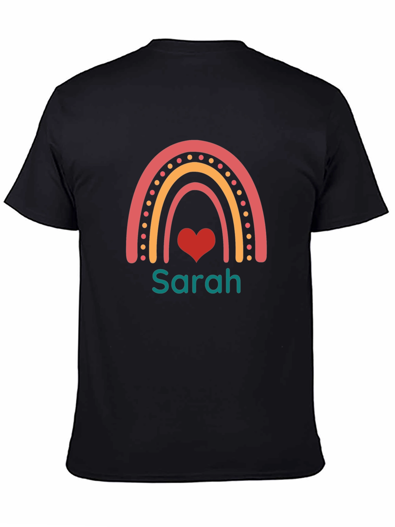 Personalized Rainbow Heart T-Shirt - Sarah