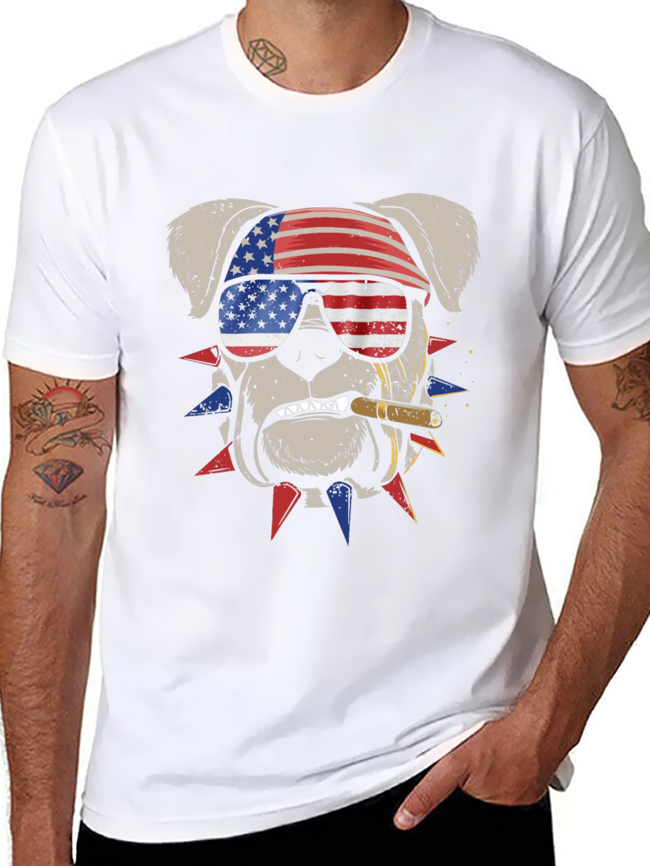 Patriotic Bulldog Graphic Tee