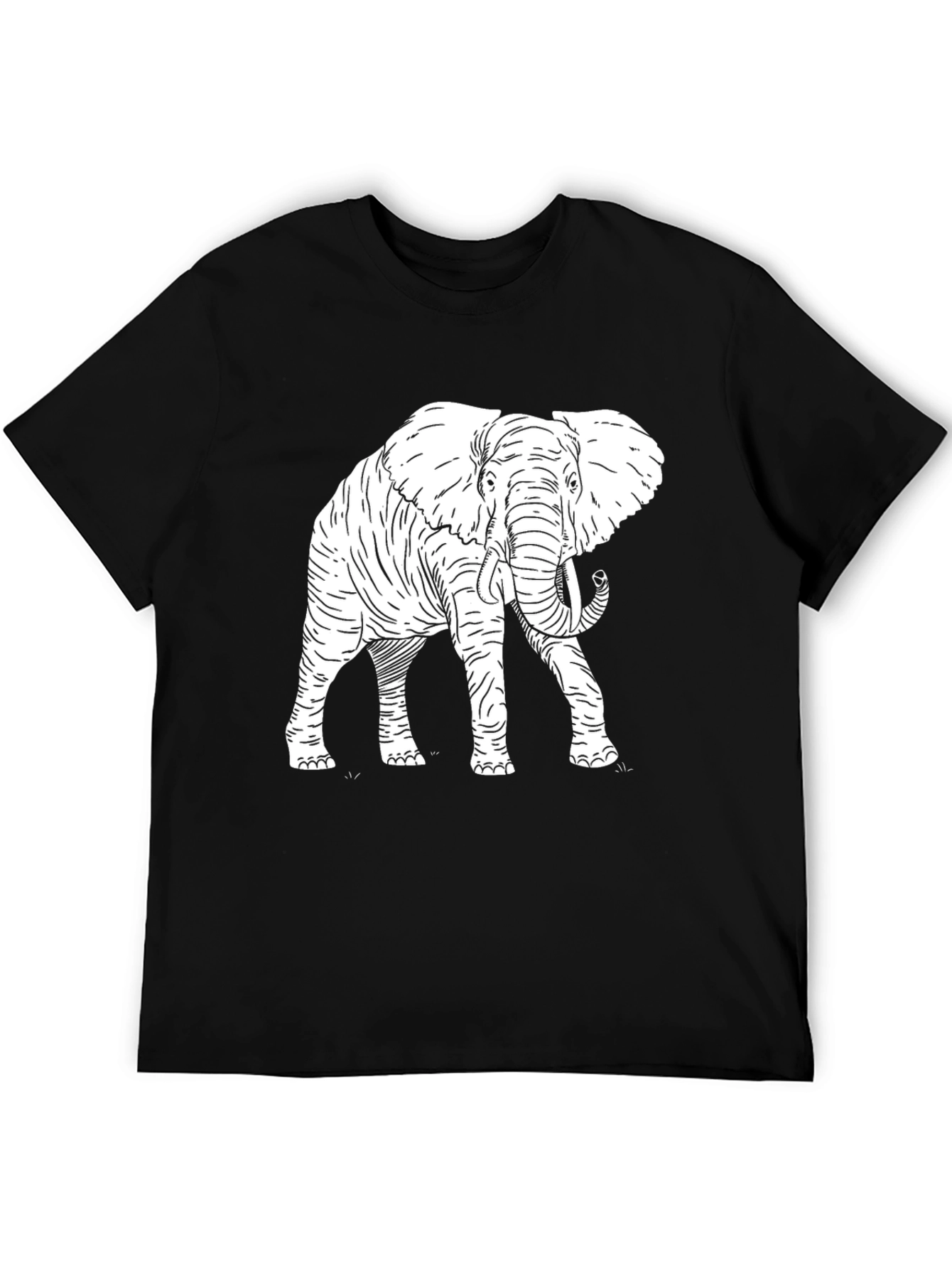 Elephant Graphic Tee - Stylish Black Cotton T-Shirt