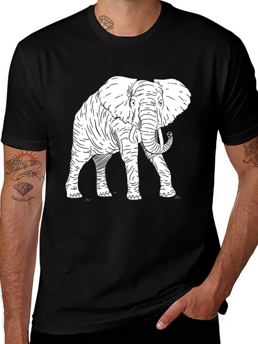 Elephant Graphic Tee - Stylish Black Cotton T-Shirt