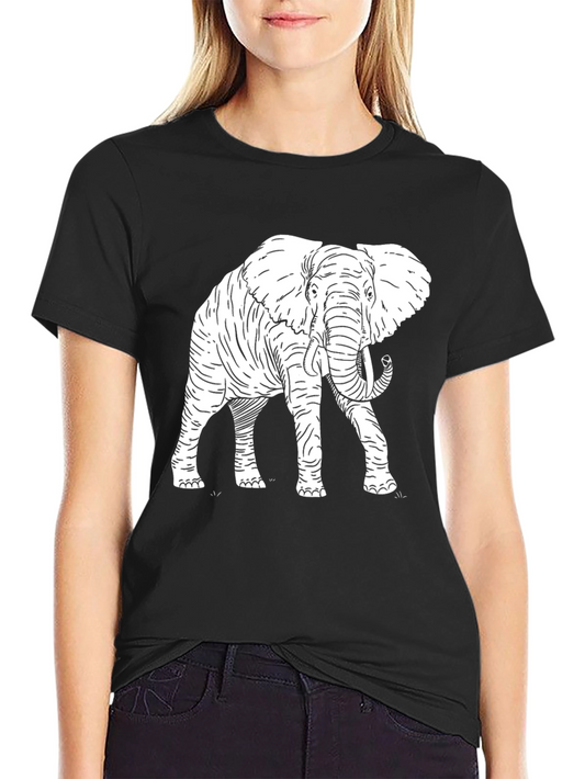 Elephant Graphic Tee - Stylish Black Cotton T-Shirt