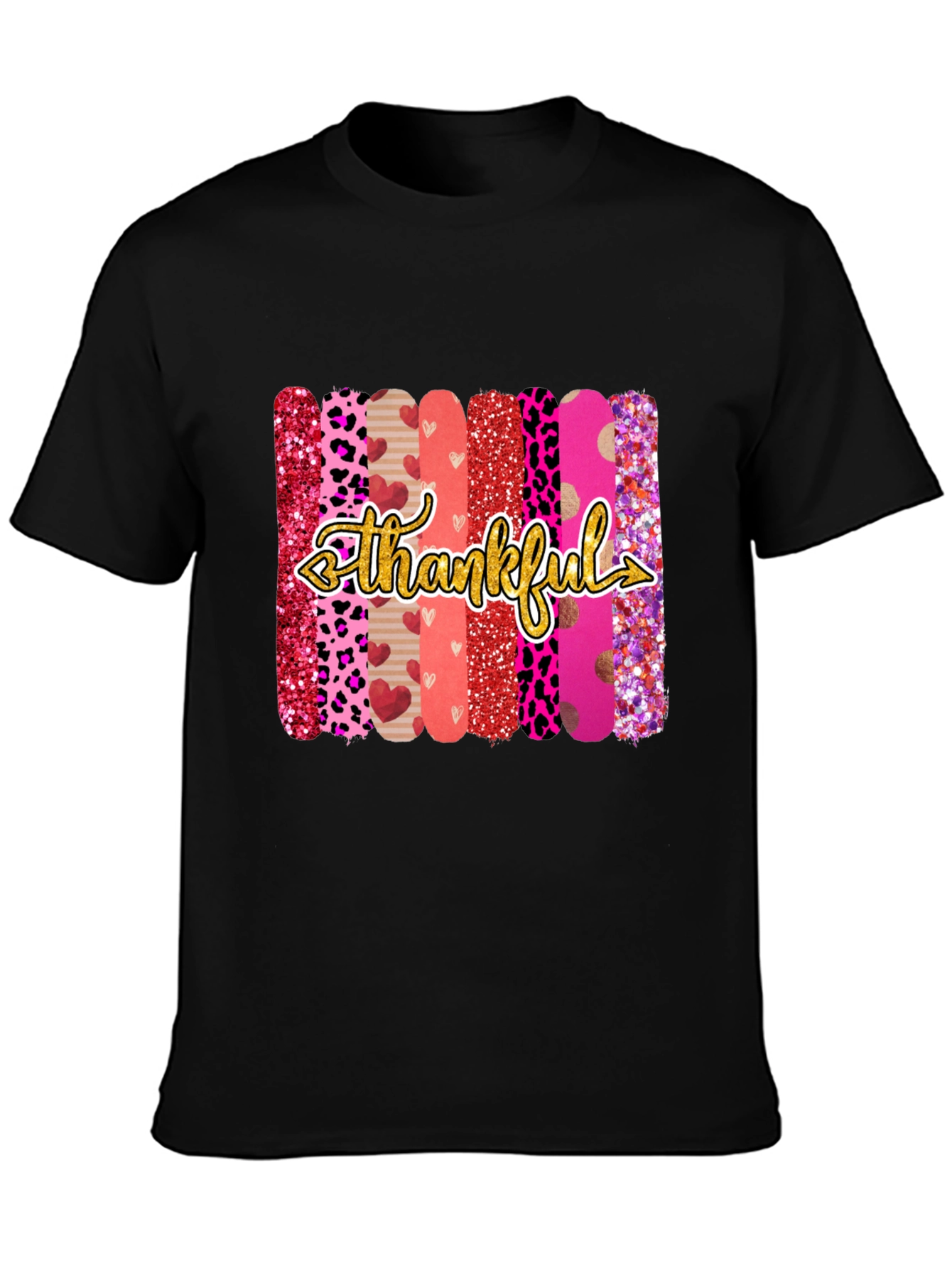 Thankful Graphic Print Crew Neck T-Shirt