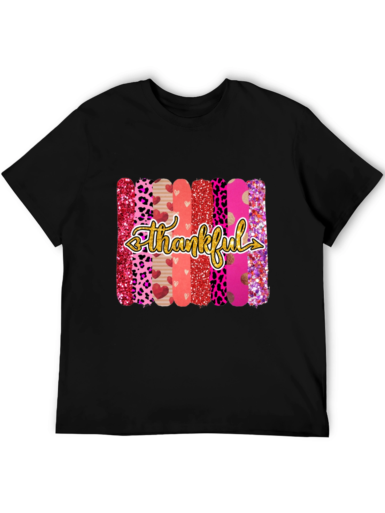 Thankful Graphic Print Crew Neck T-Shirt