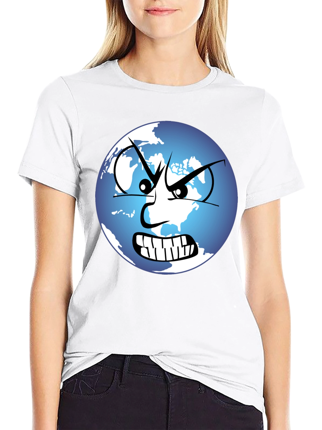 Angry Earth Graphic Tee - Black